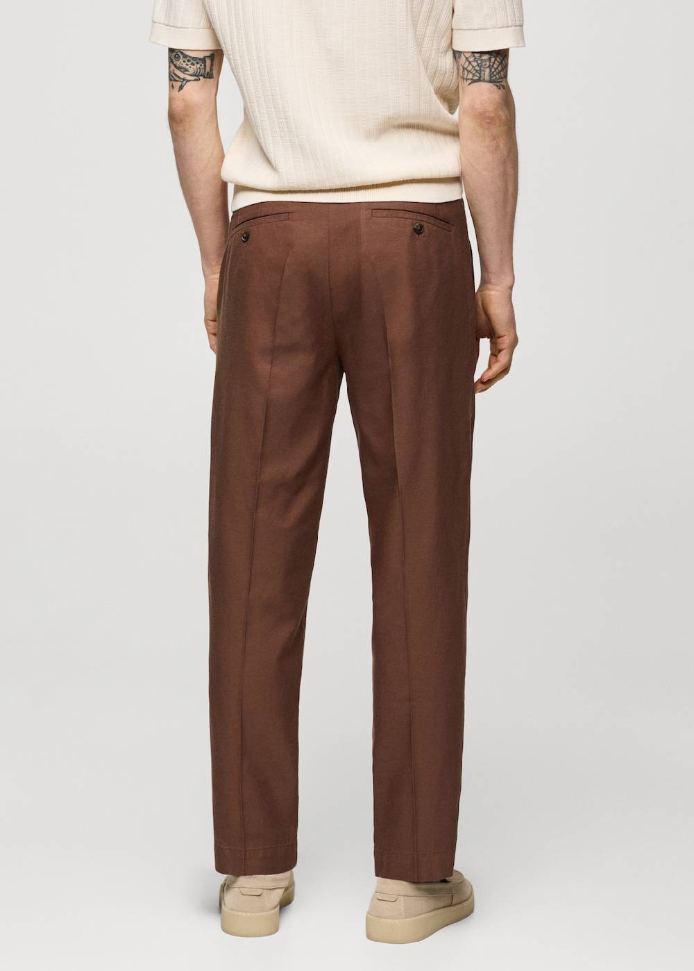 Mango Bundfaltenhose aus Lyocell mit Baumwolle Kostenloser Versand international