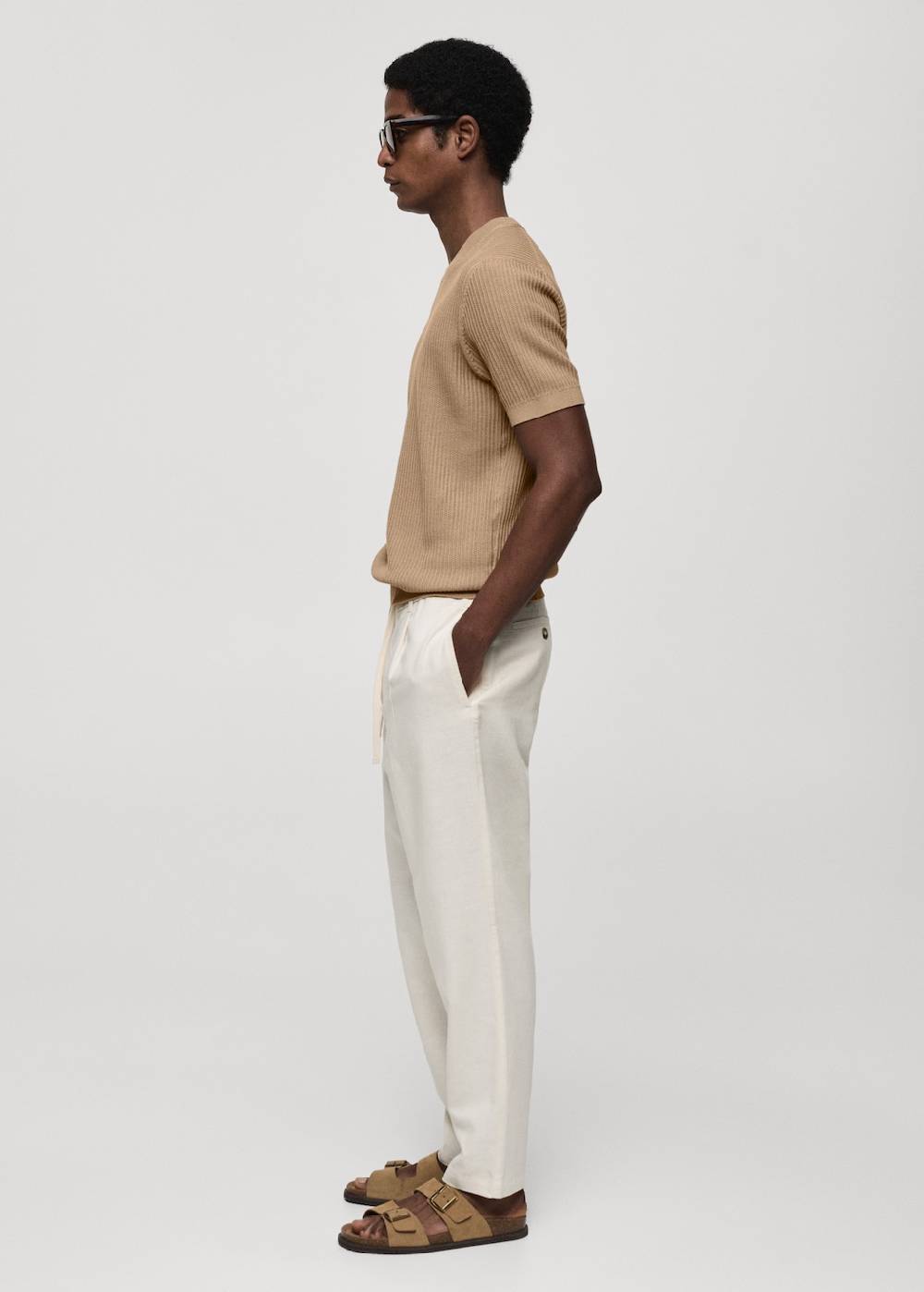 Mango Geripptes Strick-T-Shirt Speichern exportieren
