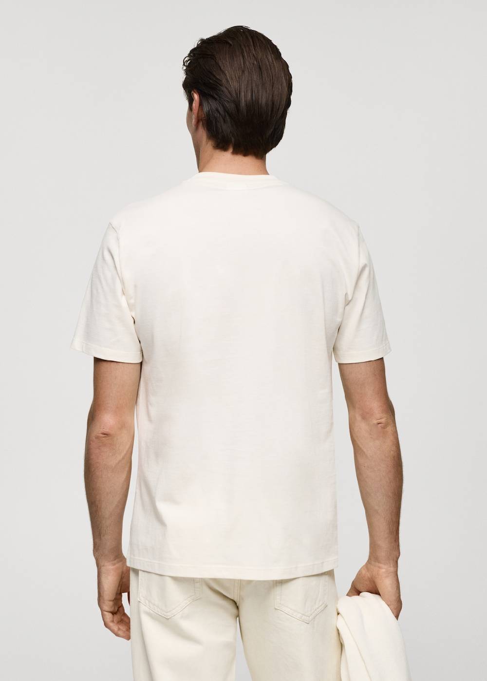 Mango Gemustertes Regular-Fit-T-Shirt aus Baumwolle zollfrei