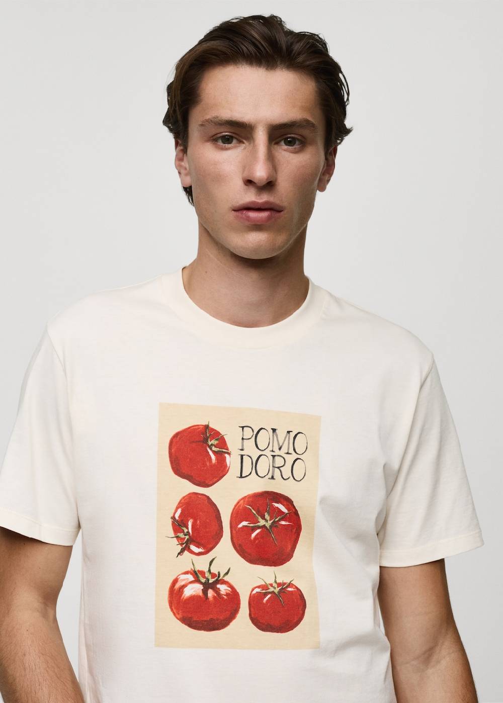 Mango Gemustertes Regular-Fit-T-Shirt aus Baumwolle zollfrei