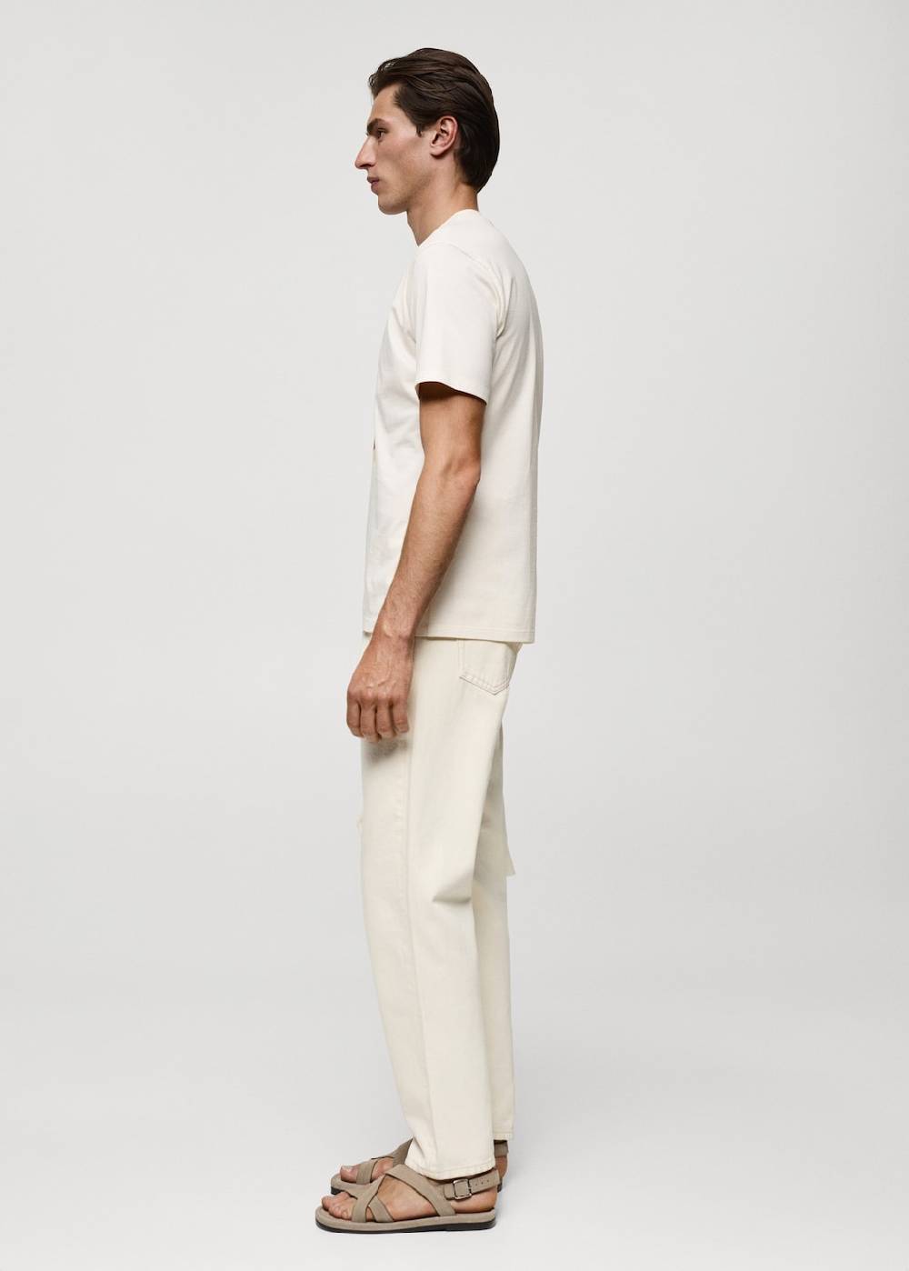 Mango Gemustertes Regular-Fit-T-Shirt aus Baumwolle zollfrei