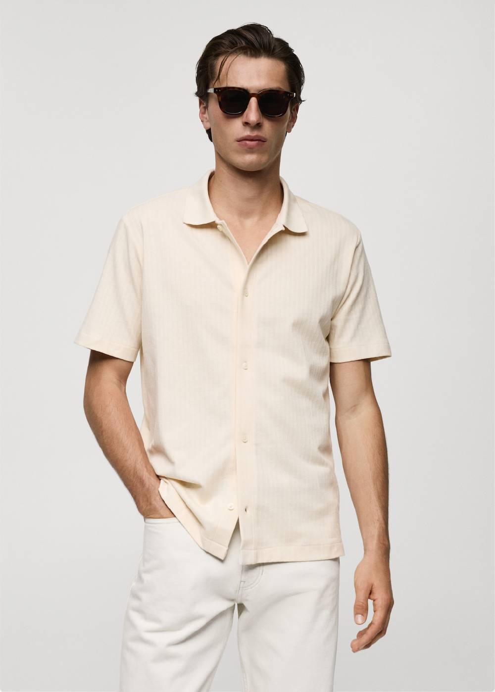 Mango Geknöpftes Regular Fit-Poloshirt mit Struktur Angebote