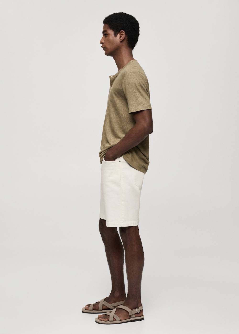 Mango Slim-Fit-T-Shirt aus Leinengemisch Hotsell
