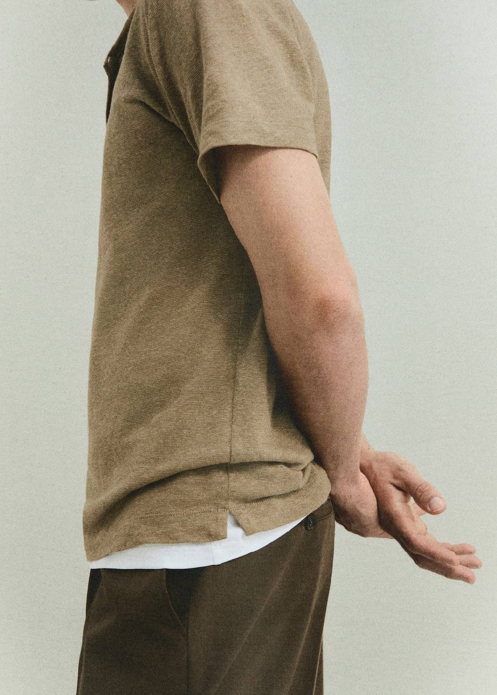 Mango Slim-Fit-T-Shirt aus Leinengemisch Hotsell