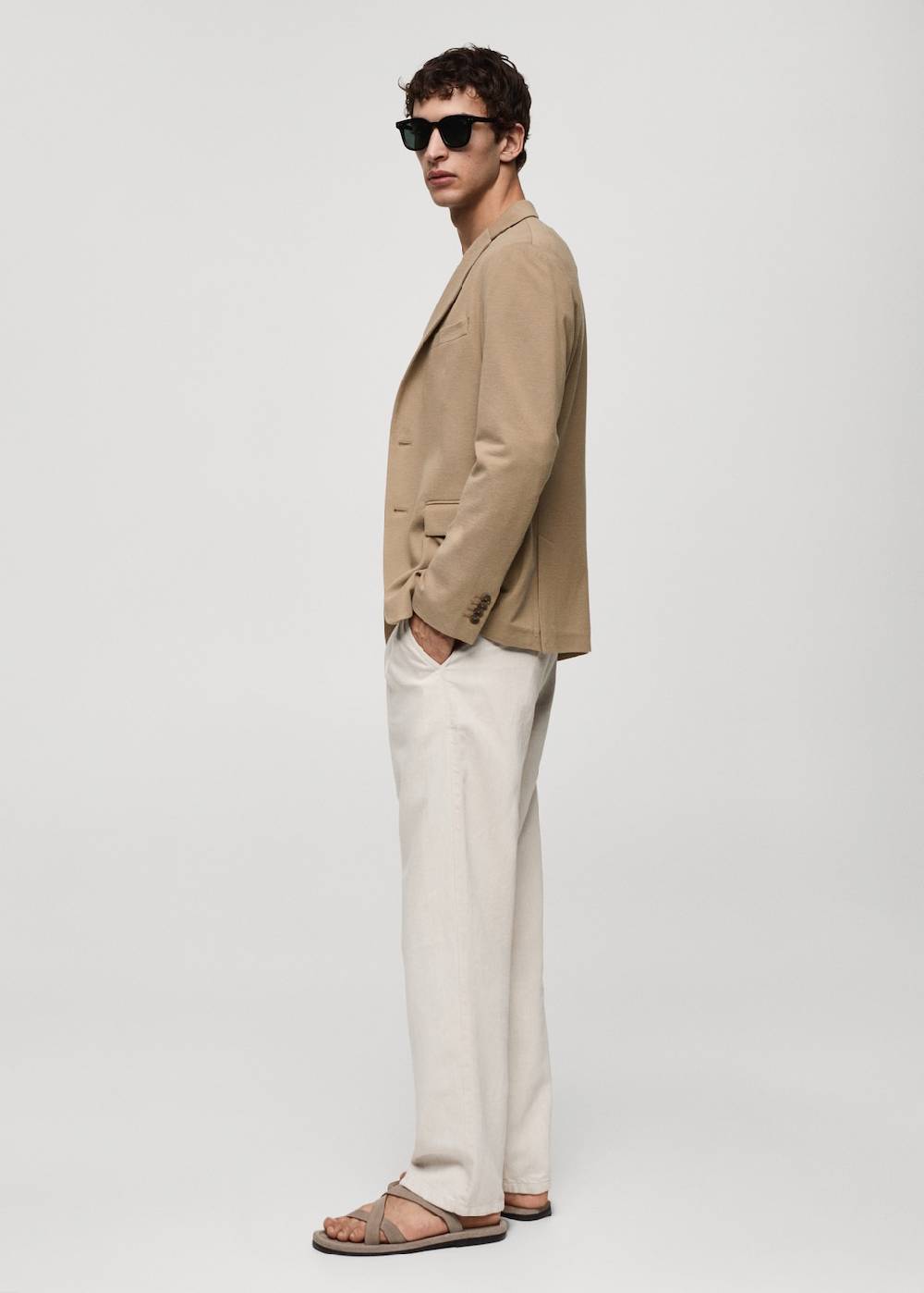 Mango Slim Fit Blazer mit Mikrostruktur Günstiger Verkauf