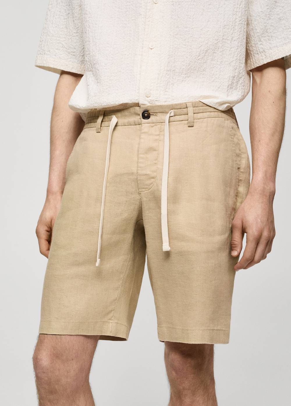 Mango Bermudashorts aus 100 % Leinen mit Kordel Blitzverkäufe