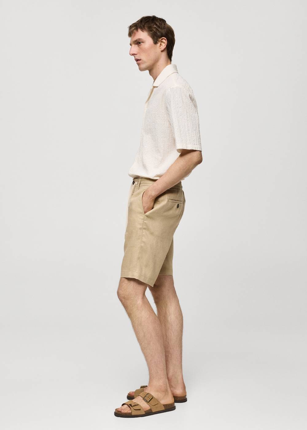 Mango Bermudashorts aus 100 % Leinen mit Kordel Blitzverkäufe
