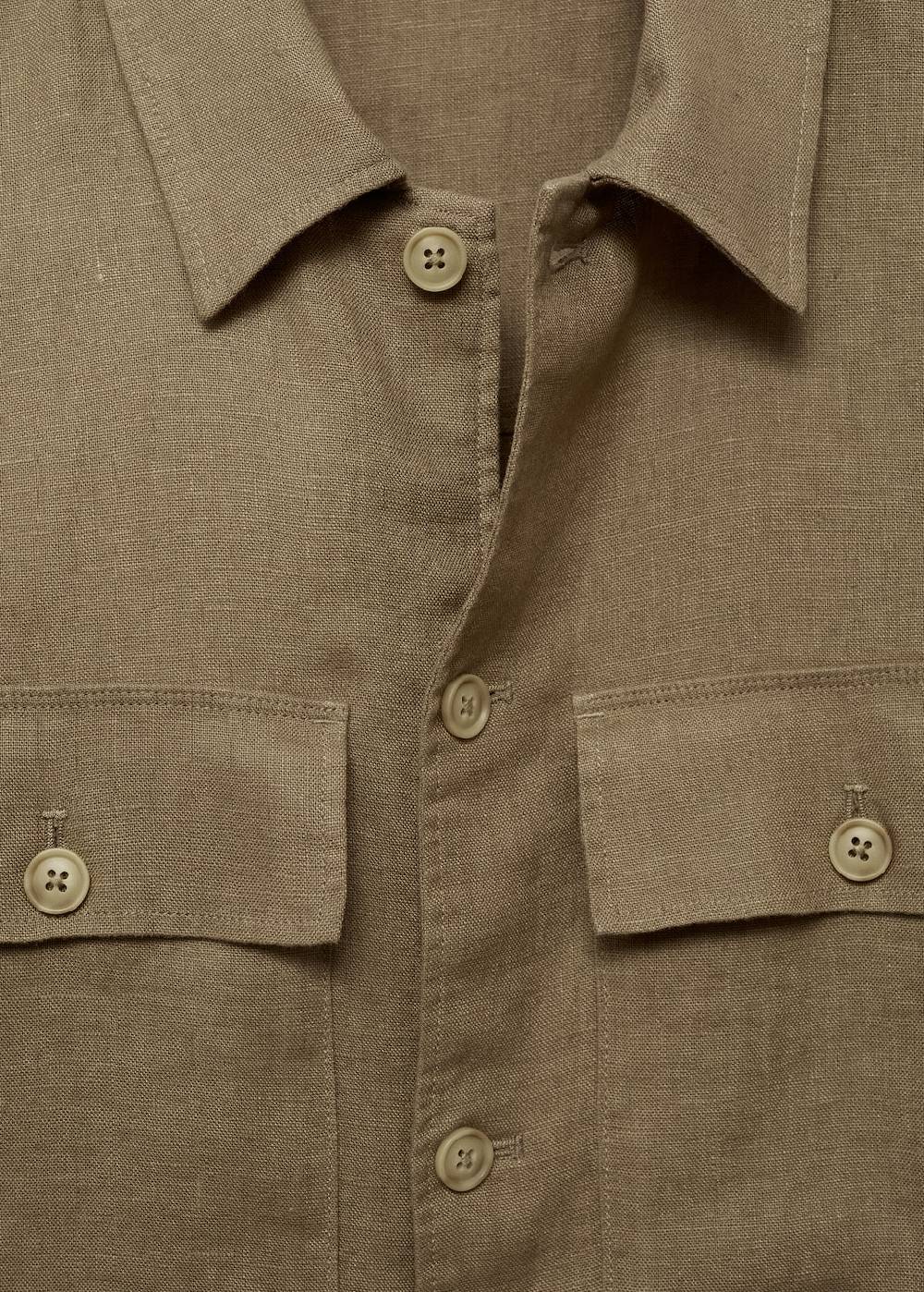 Mango Overshirt mit Taschen aus 100 % Leinen Limitierter Zeitrabatt