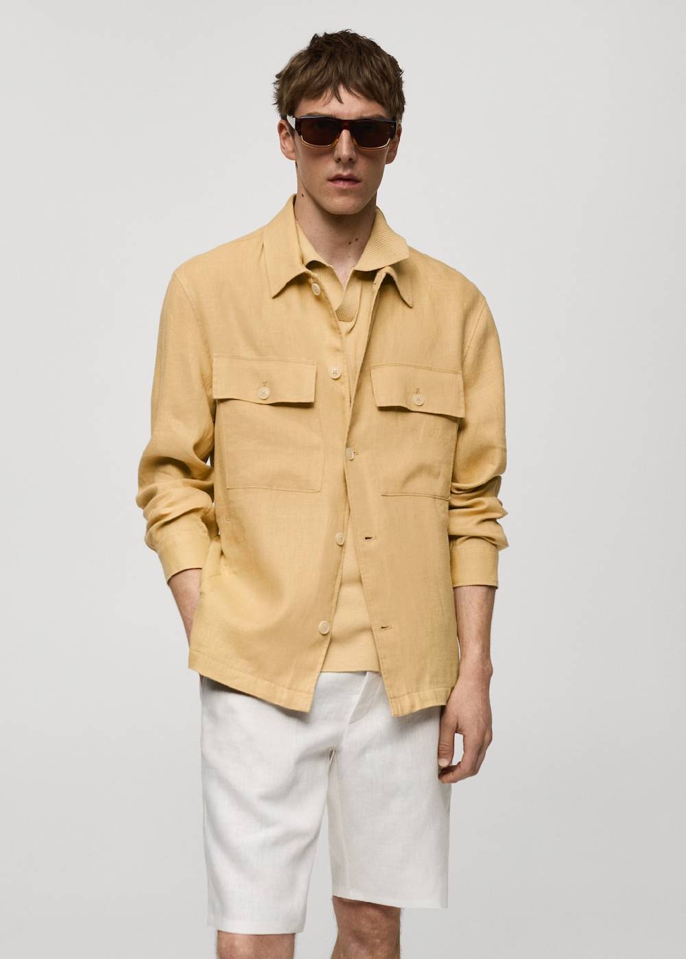 Mango Overshirt mit Taschen aus 100 % Leinen Exklusivangebot
