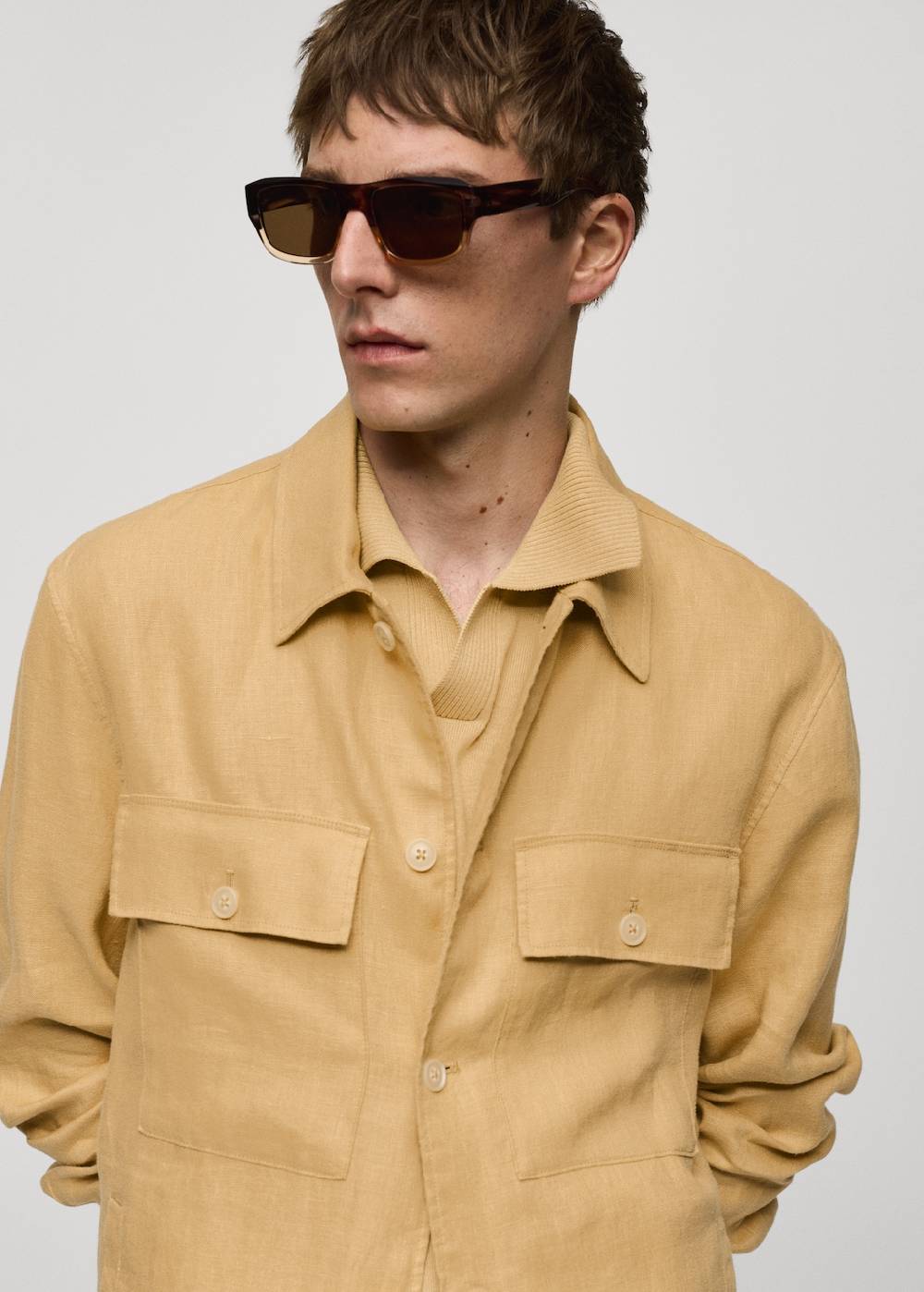Mango Overshirt mit Taschen aus 100 % Leinen Exklusivangebot