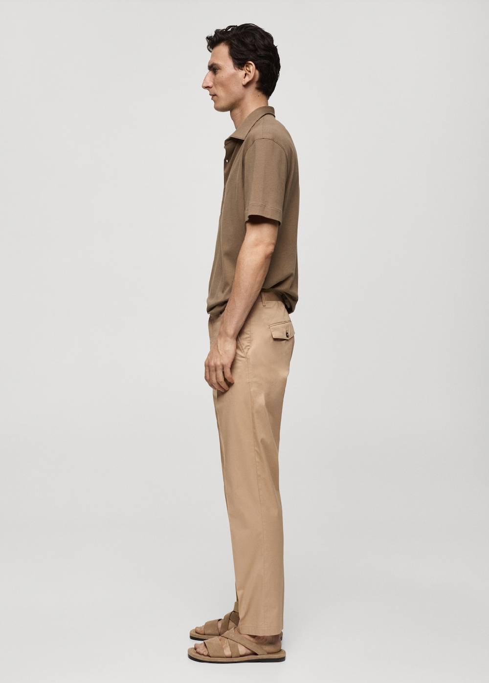Mango Regular Fit-Baumwollhose mit Struktur Saisonschlussverkauf