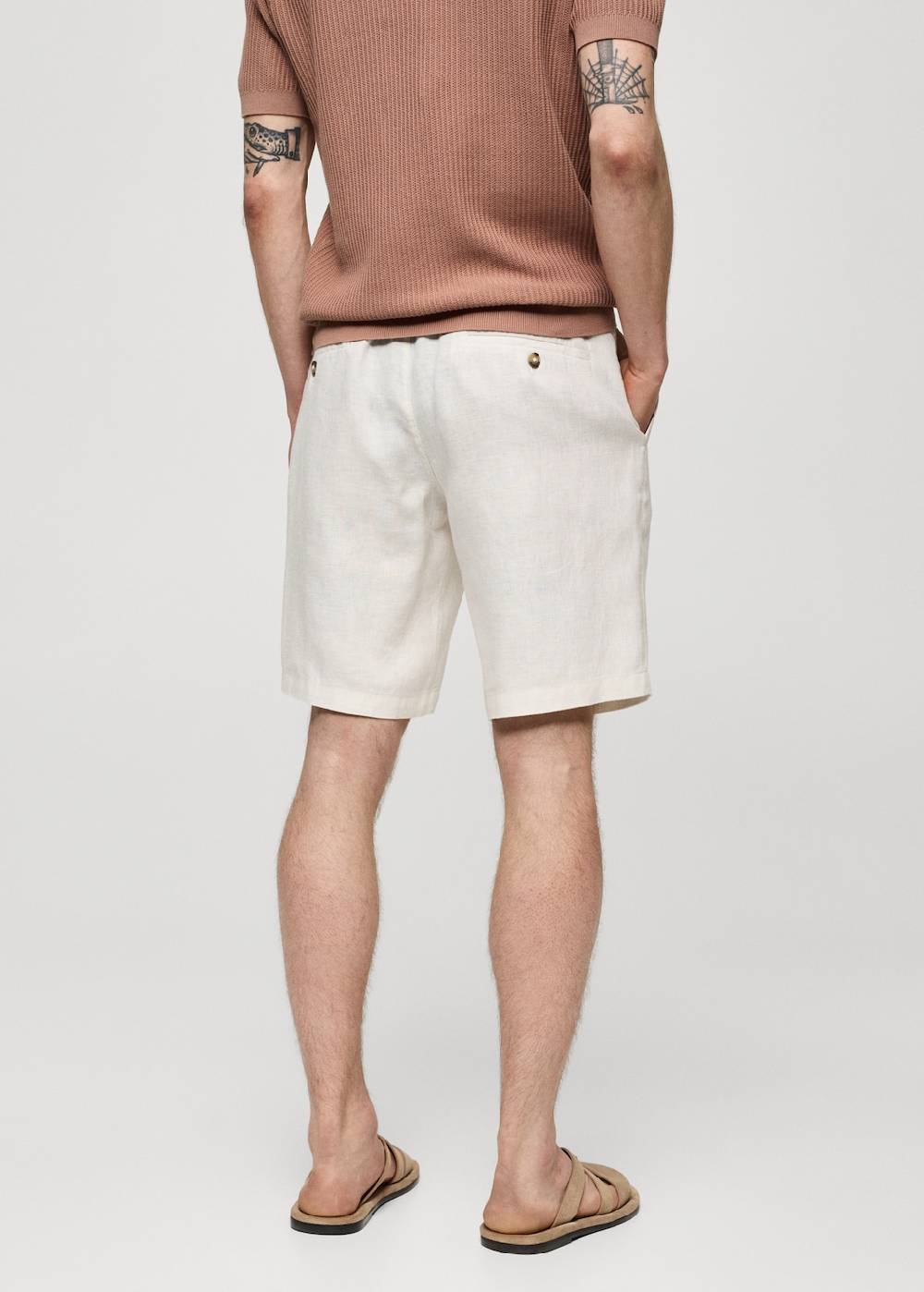 Mango Bermudashorts aus 100 % Leinen mit Kordel Valentinstagsangebot