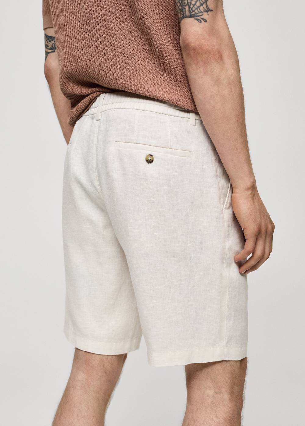 Mango Bermudashorts aus 100 % Leinen mit Kordel Valentinstagsangebot
