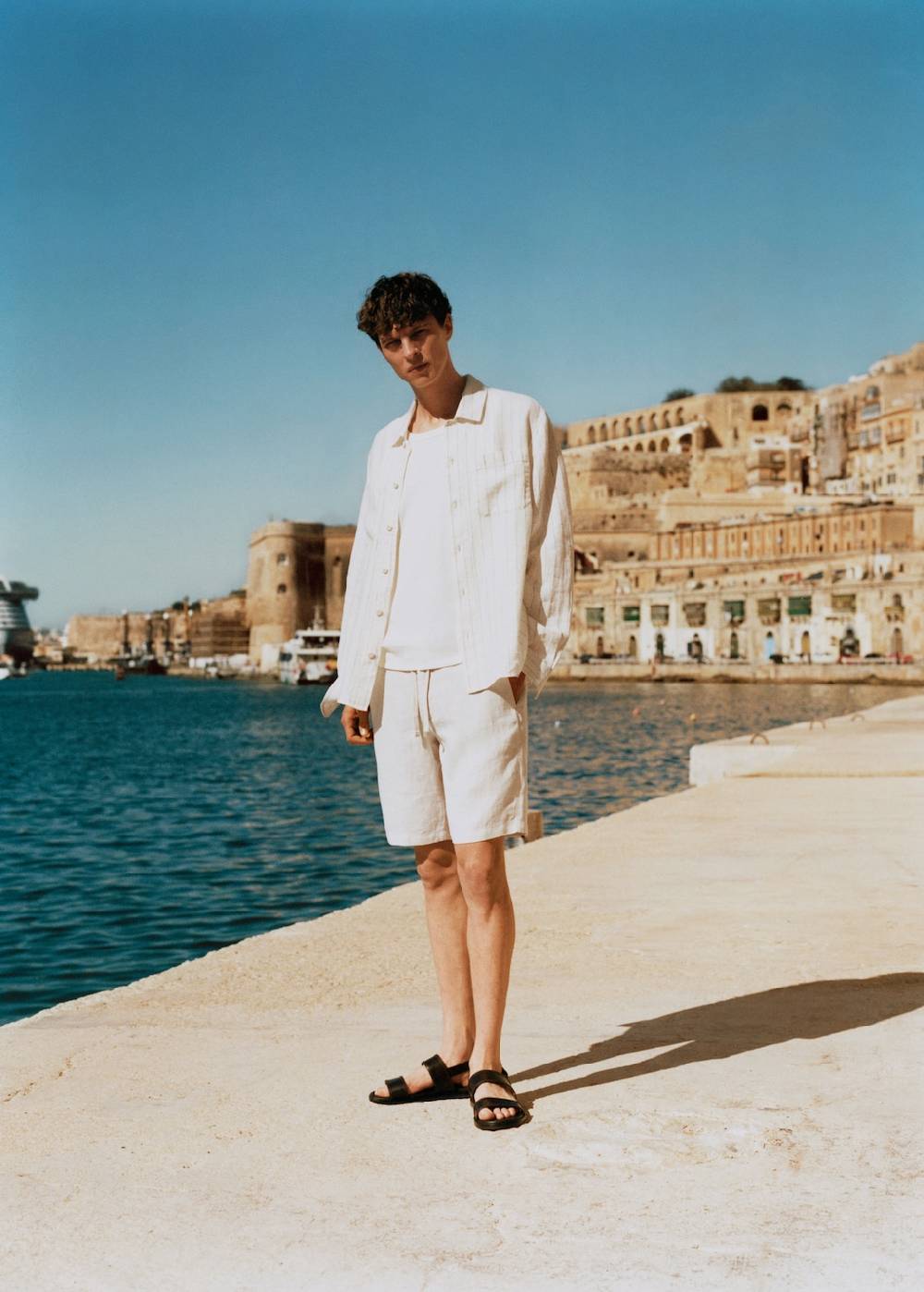 Mango Bermudashorts aus 100 % Leinen mit Kordel Valentinstagsangebot