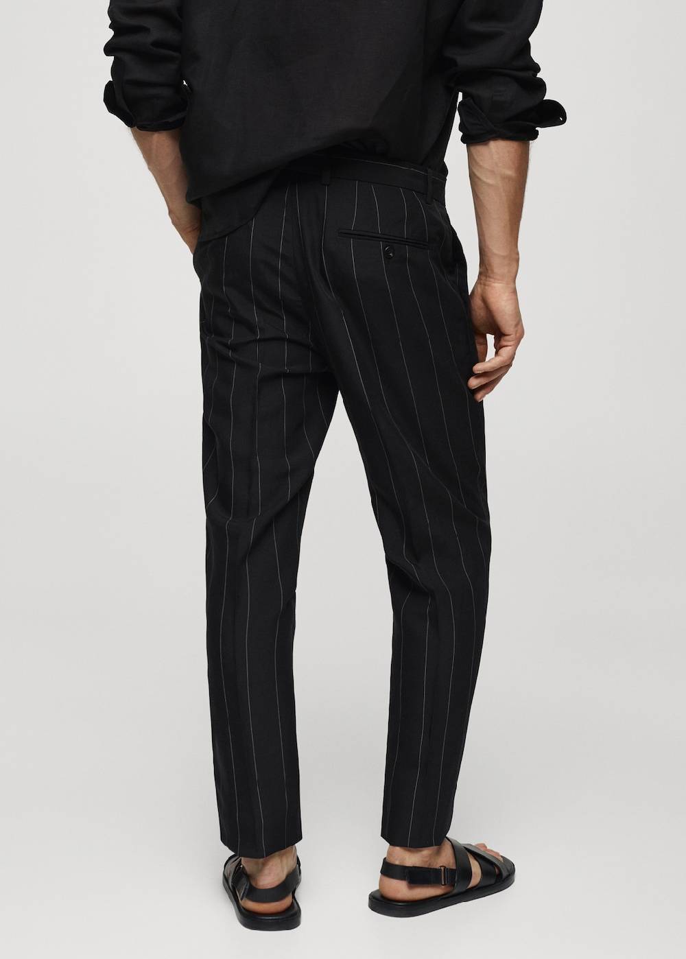Mango Slim-Fit-Nadelstreifenhose aus Leinen Lagerräumung