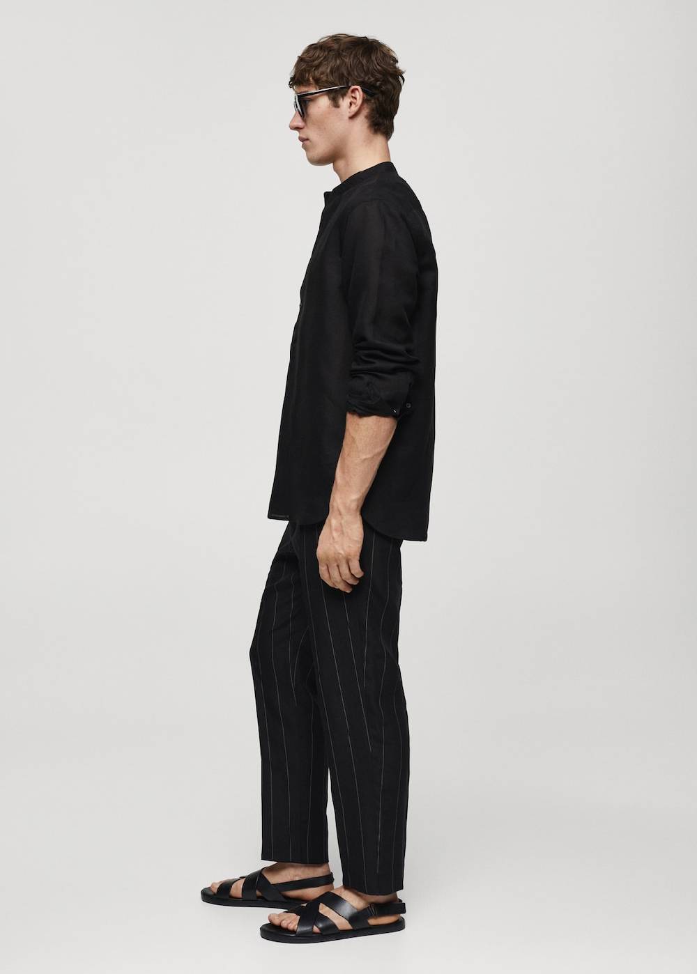 Mango Slim-Fit-Nadelstreifenhose aus Leinen Lagerräumung
