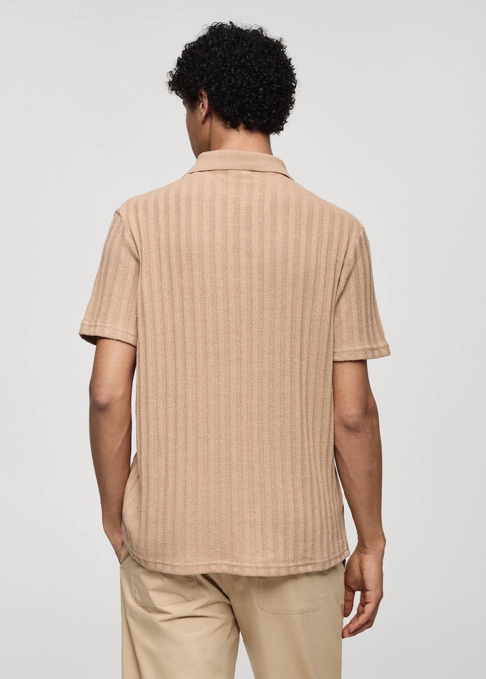 Mango Geripptes Regular-Fit-Poloshirt aus Baumwolle Räumungsverkauf