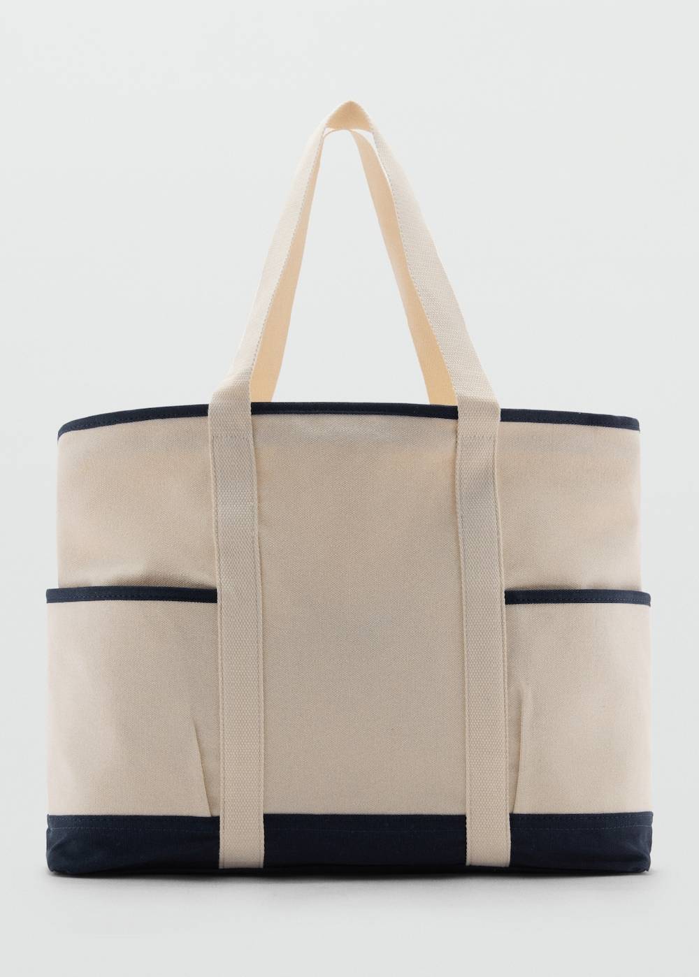 Mango Kontrastierende Tasche aus Canvas mit Baumwolle Riesige Ersparnisse