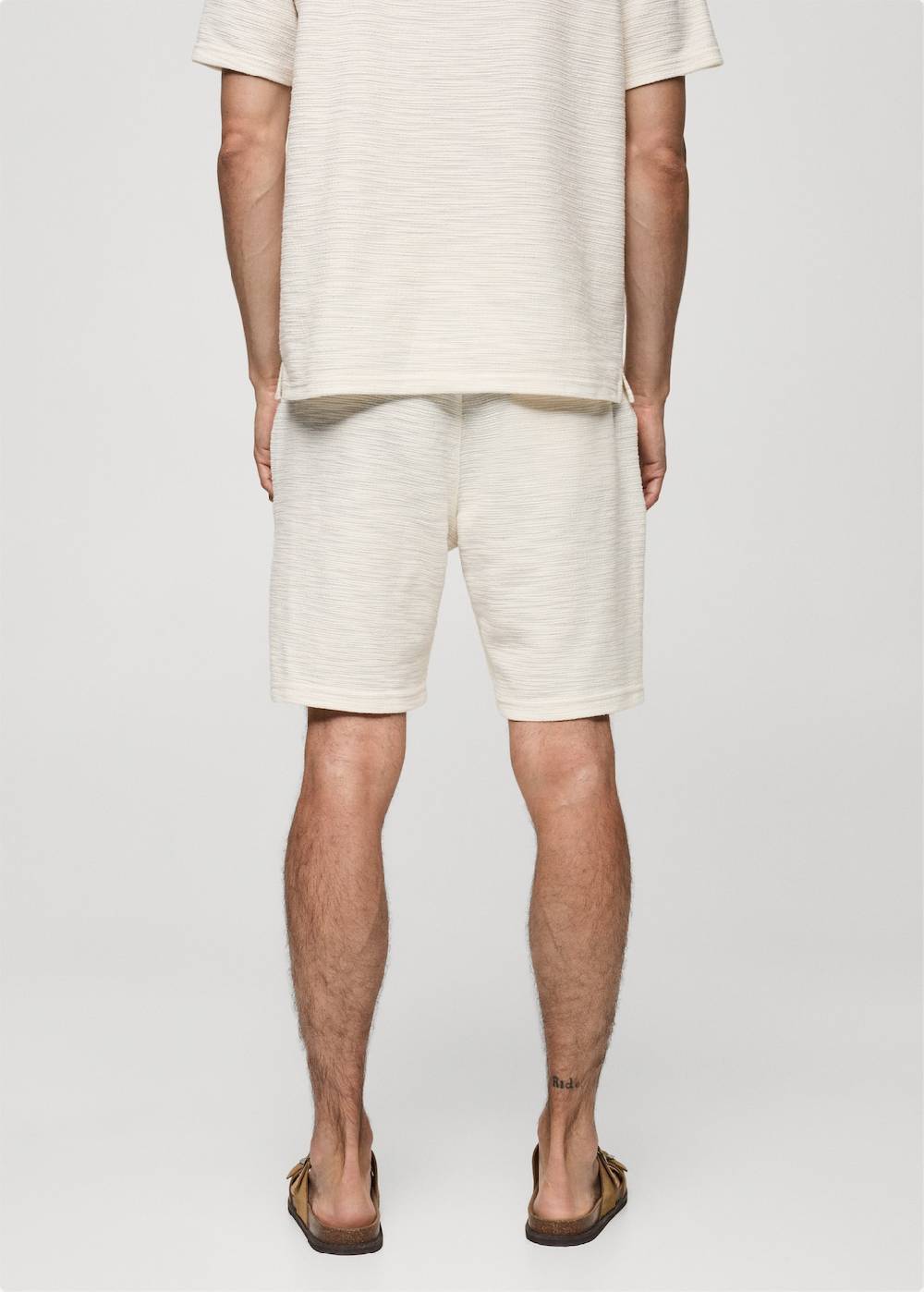 Mango Strukturierte Bermudashorts aus Baumwolle mit Kordelzug Kostenlose Rückgabe