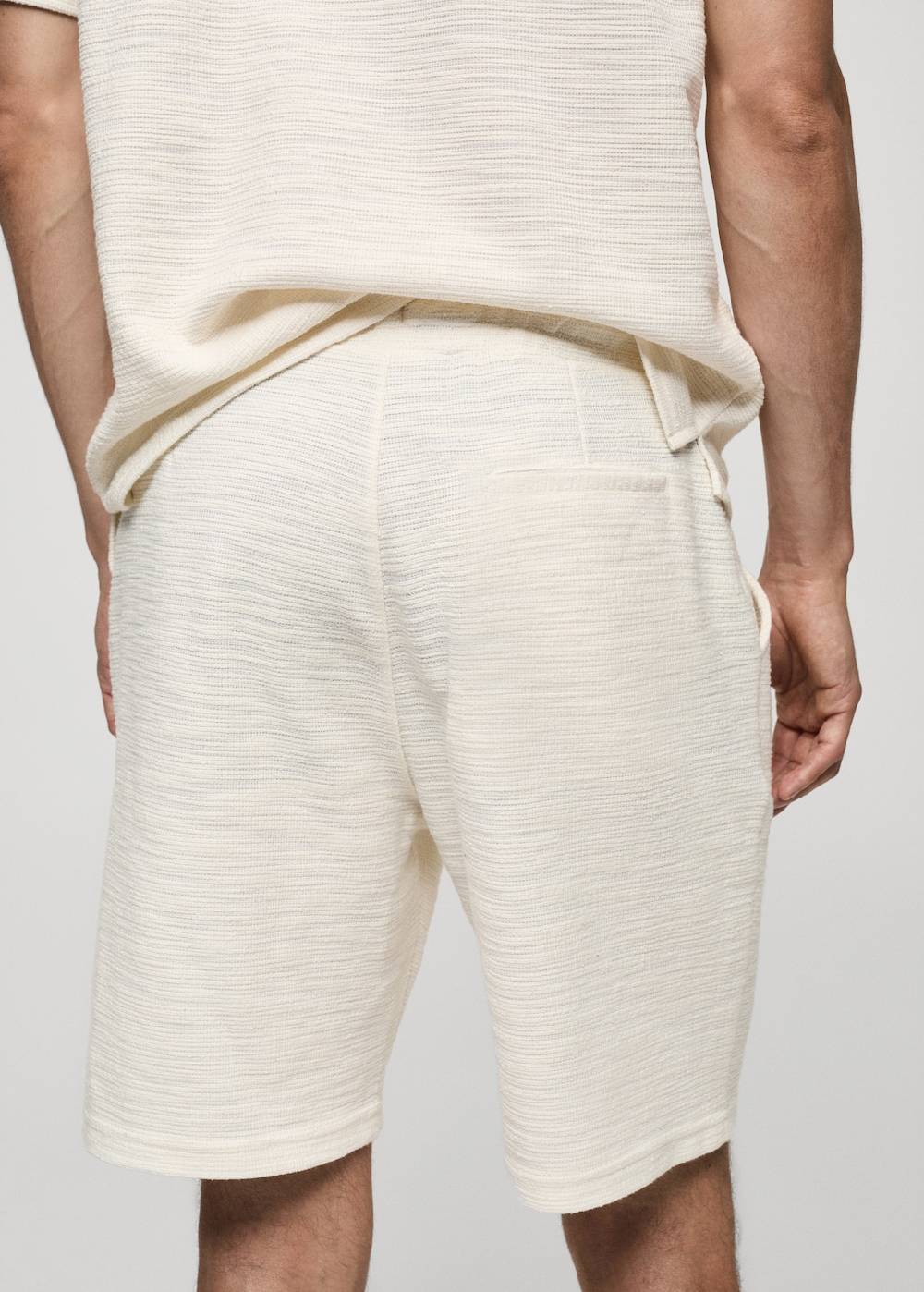 Mango Strukturierte Bermudashorts aus Baumwolle mit Kordelzug Kostenlose Rückgabe