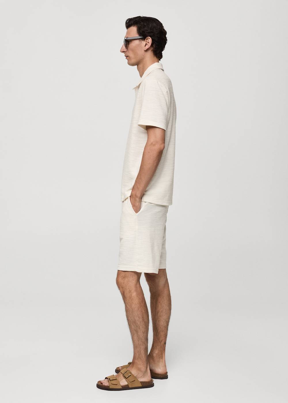 Mango Strukturierte Bermudashorts aus Baumwolle mit Kordelzug Kostenlose Rückgabe