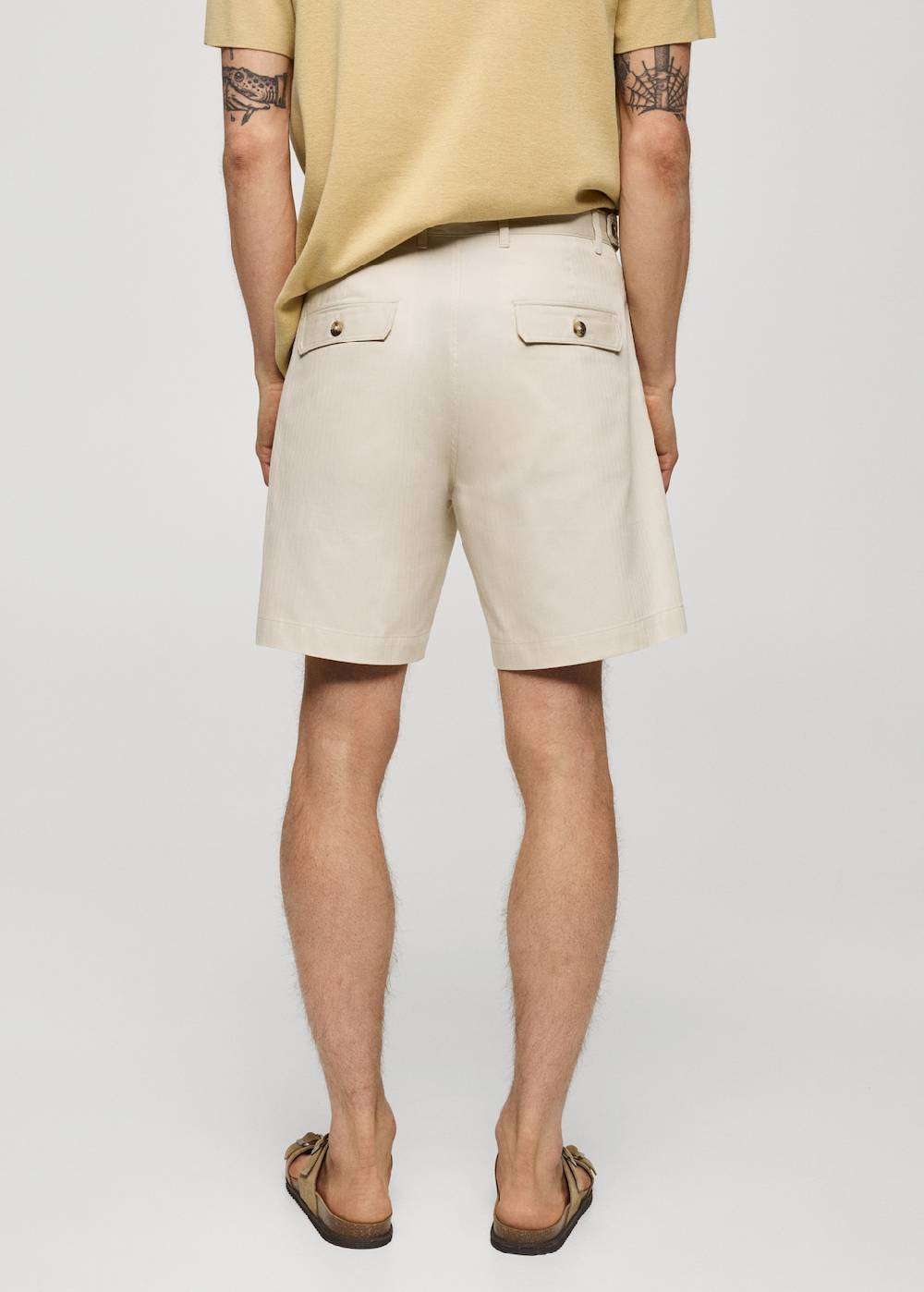 Mango Bermudashorts aus 100 % Baumwolle mit Fischgratmuster Letzte 3 Tage