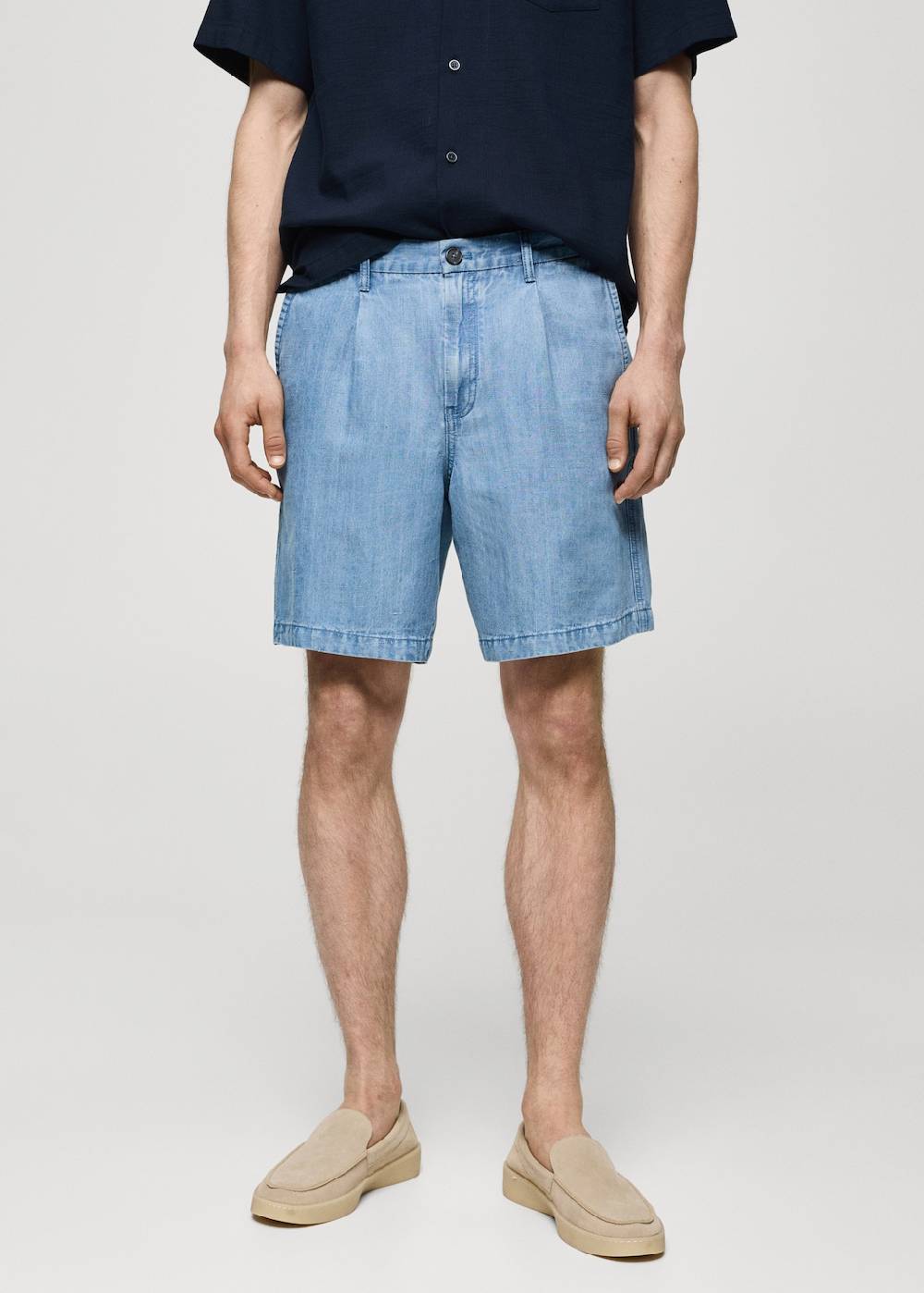 Mango Bundfalten-Bermudashorts aus Hanf mit Lyocell Bis zu 50% Rabatt