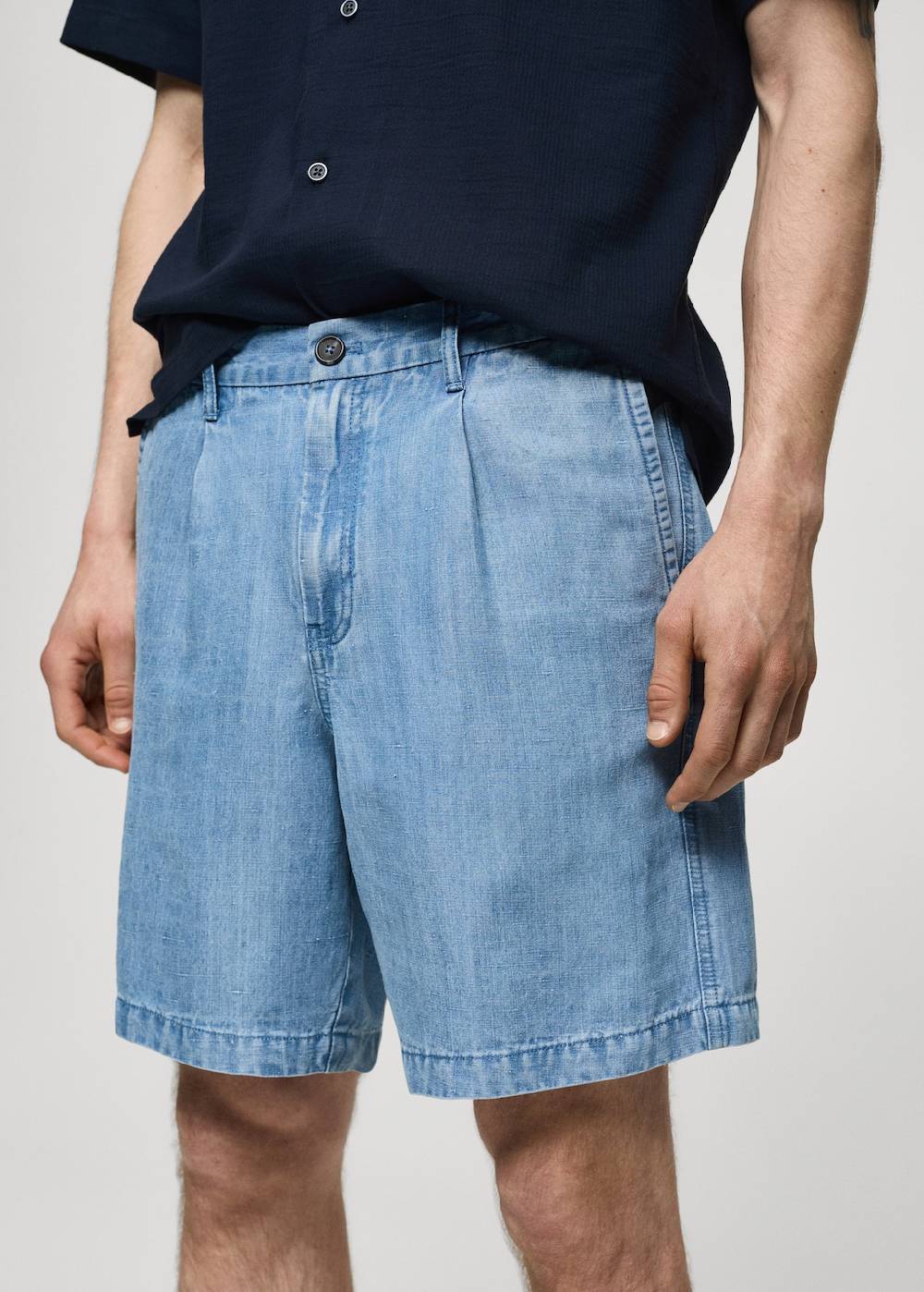 Mango Bundfalten-Bermudashorts aus Hanf mit Lyocell Bis zu 50% Rabatt