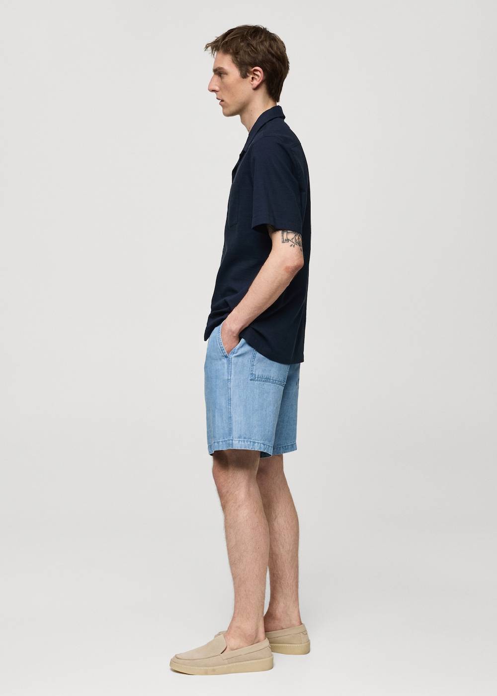 Mango Bundfalten-Bermudashorts aus Hanf mit Lyocell Bis zu 50% Rabatt