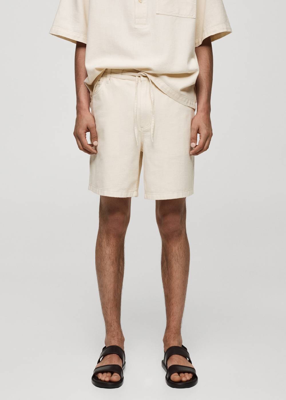 Mango Baumwoll-Bermudashorts mit Kordelzug
