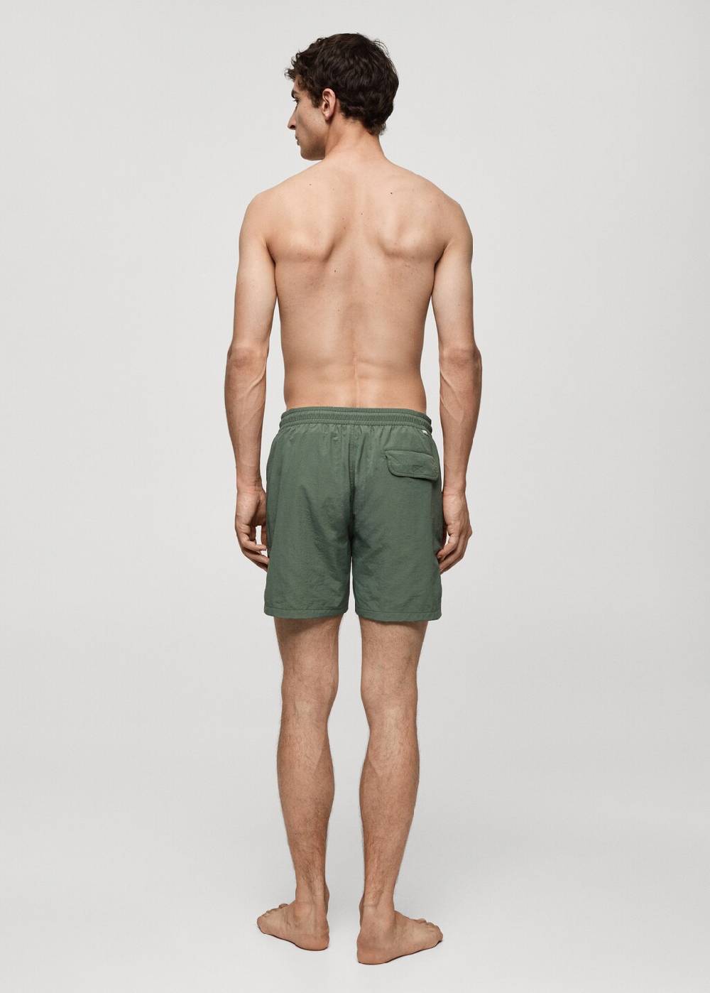 Mango Einfarbige Badeshorts mit Kordelzug Sonderangebot der Fabrik