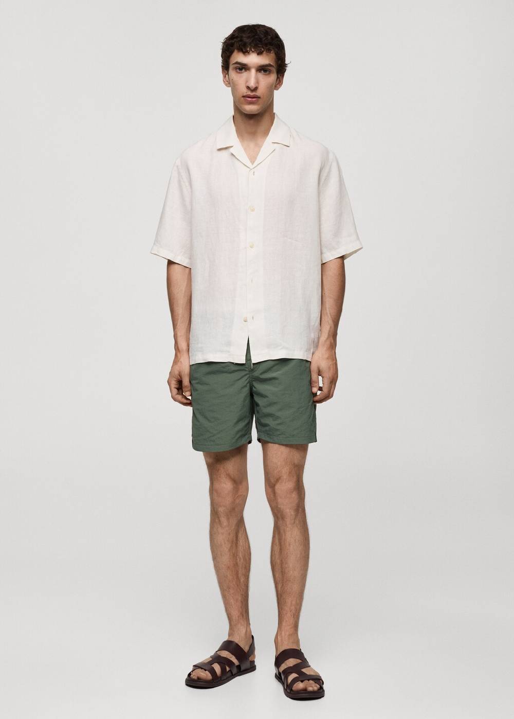 Mango Einfarbige Badeshorts mit Kordelzug Sonderangebot der Fabrik