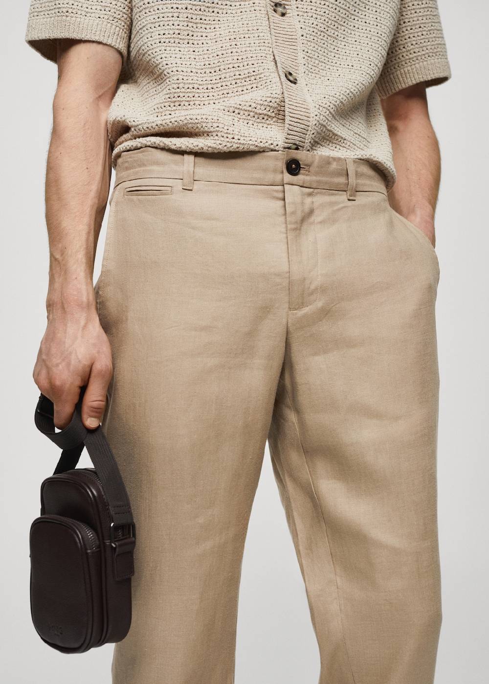 Mango Slim Fit-Hose aus 100 % Leinen Discount Store für neue Produkte