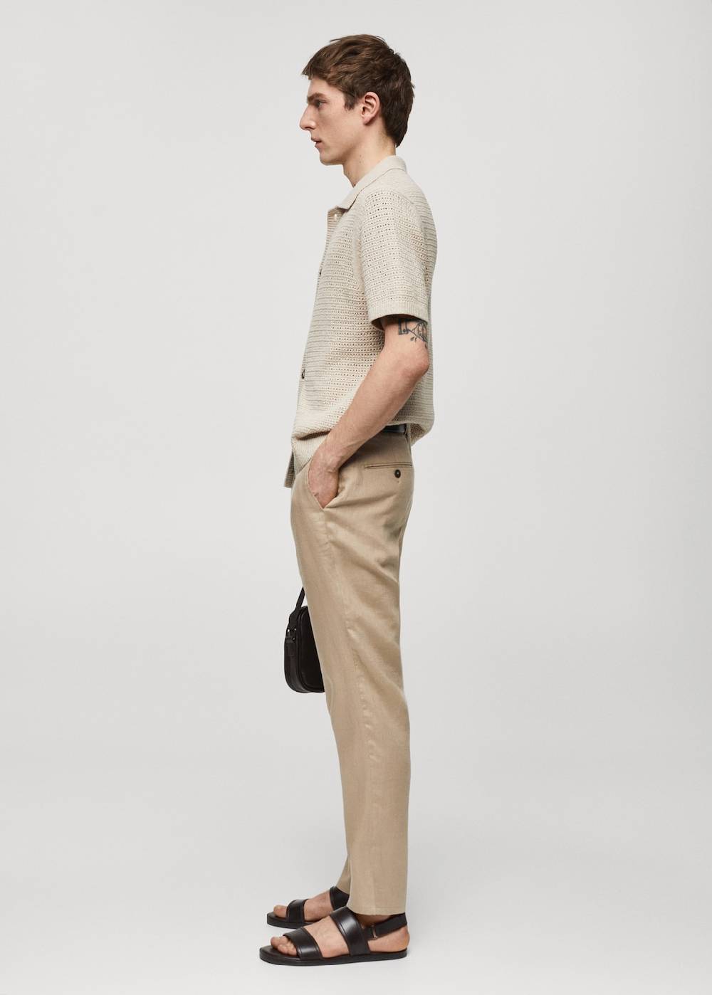 Mango Slim Fit-Hose aus 100 % Leinen Discount Store für neue Produkte