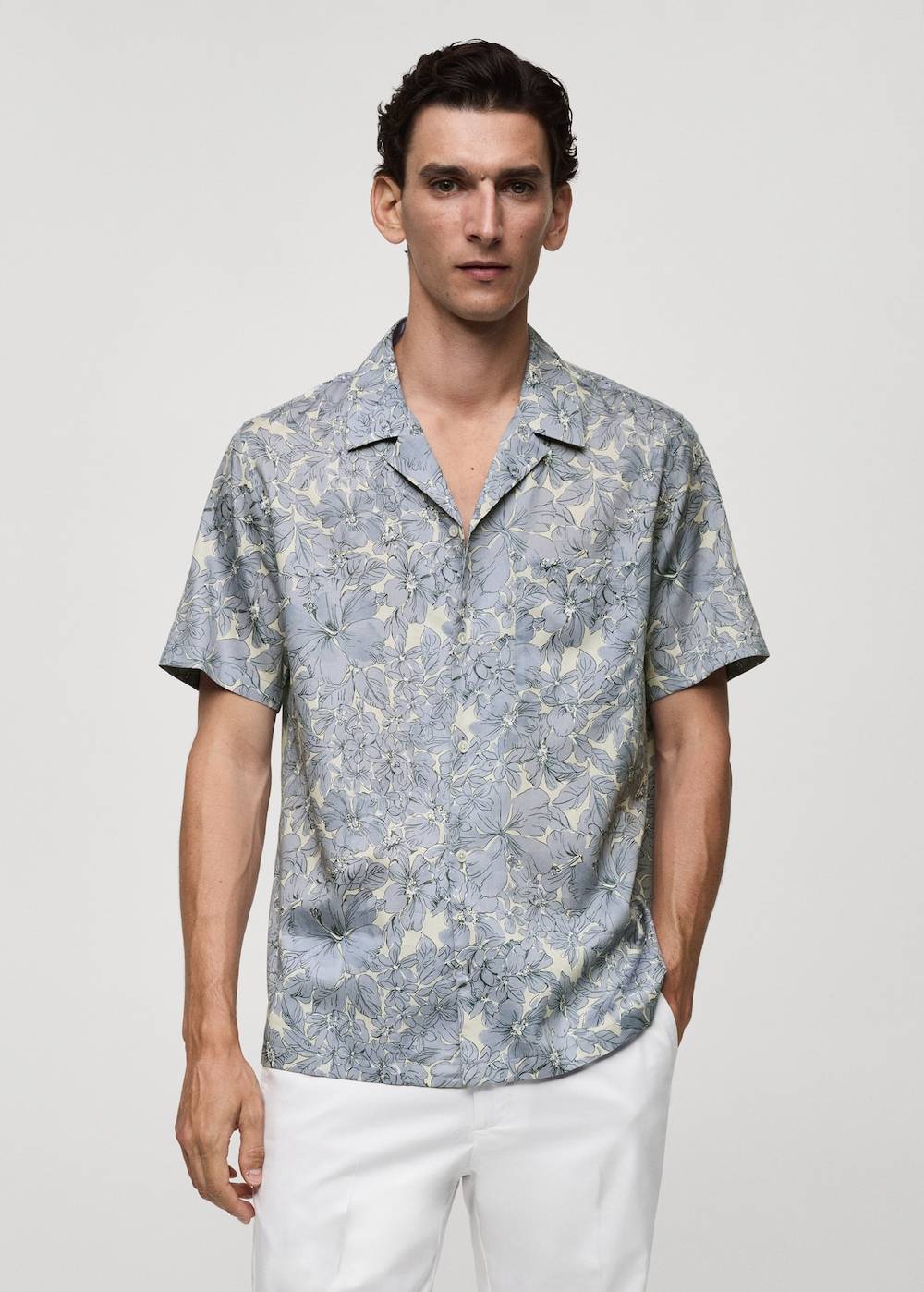 Mango Hemd aus 100 % Baumwolle mit Blumenprint