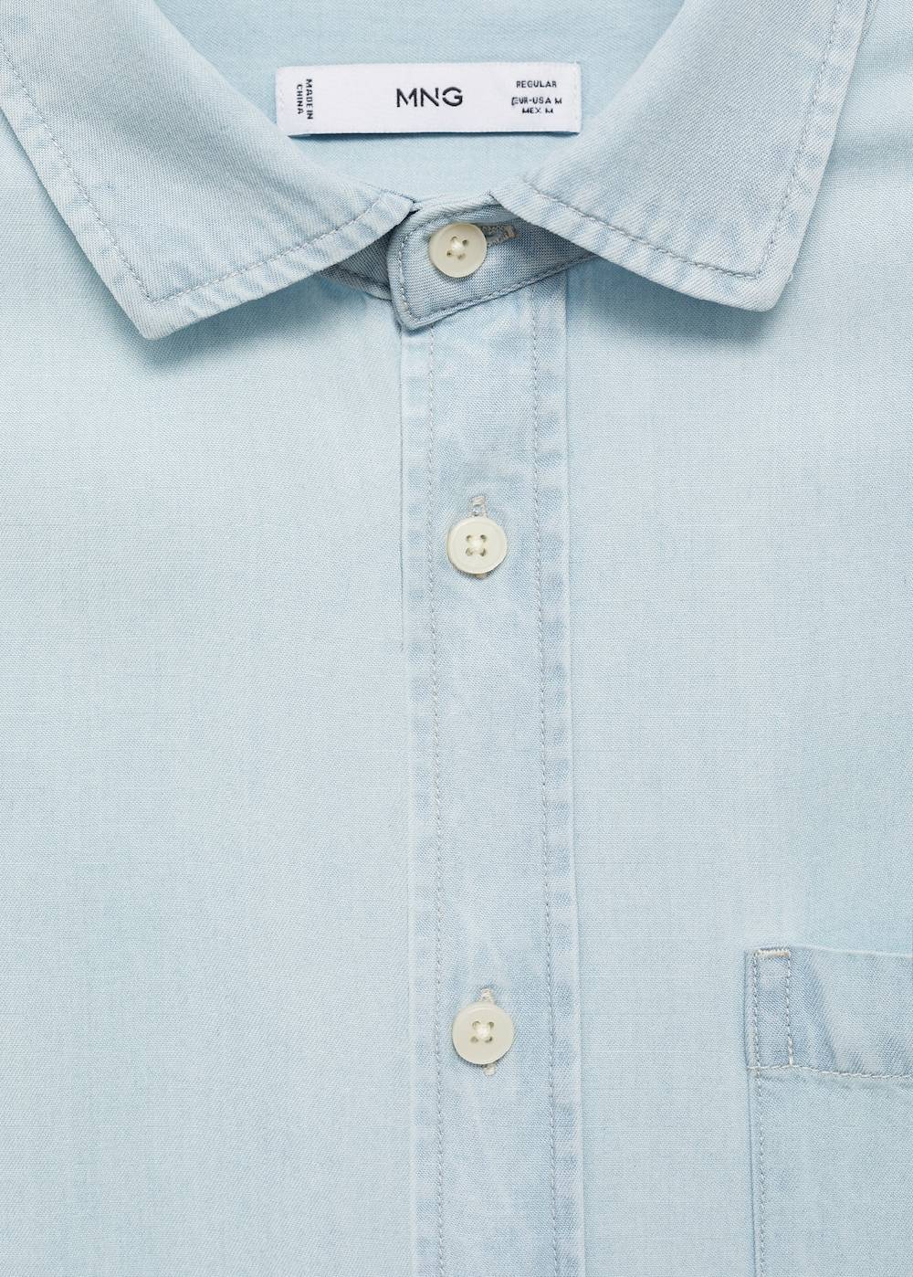 Mango Regular-Fit-Hemd aus 100 % Tencel Kostenloser Versand international