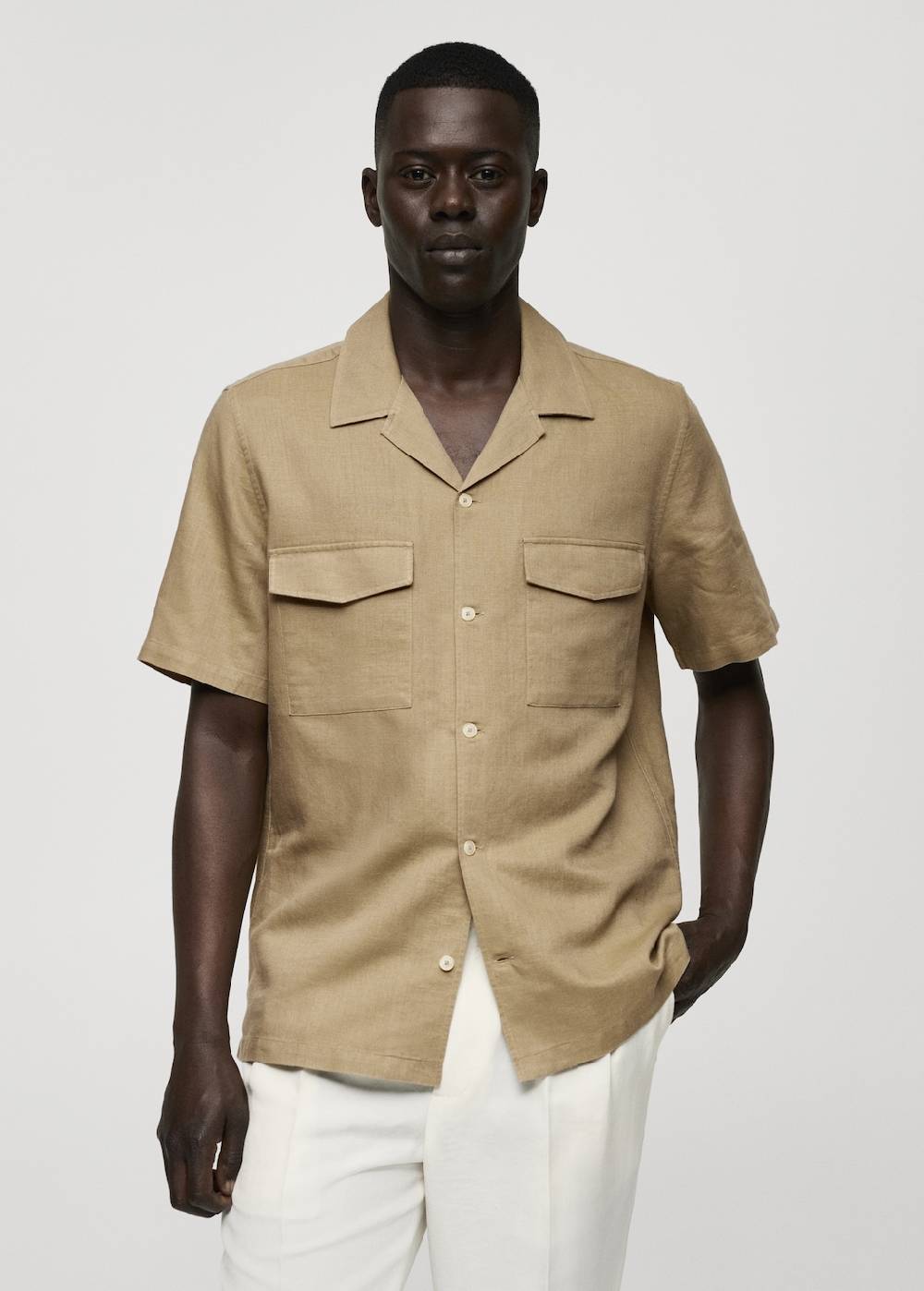 Mango Regular Fit-Hemd aus Leinen mit Baumwolle