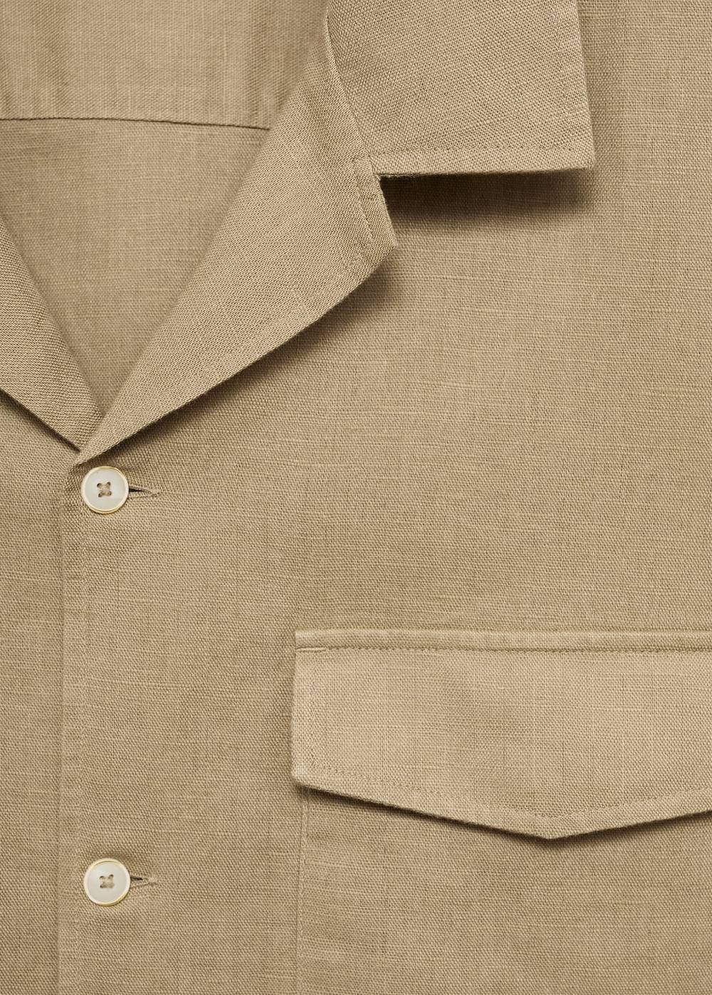 Mango Regular Fit-Hemd aus Leinen mit Baumwolle Fabrikladen