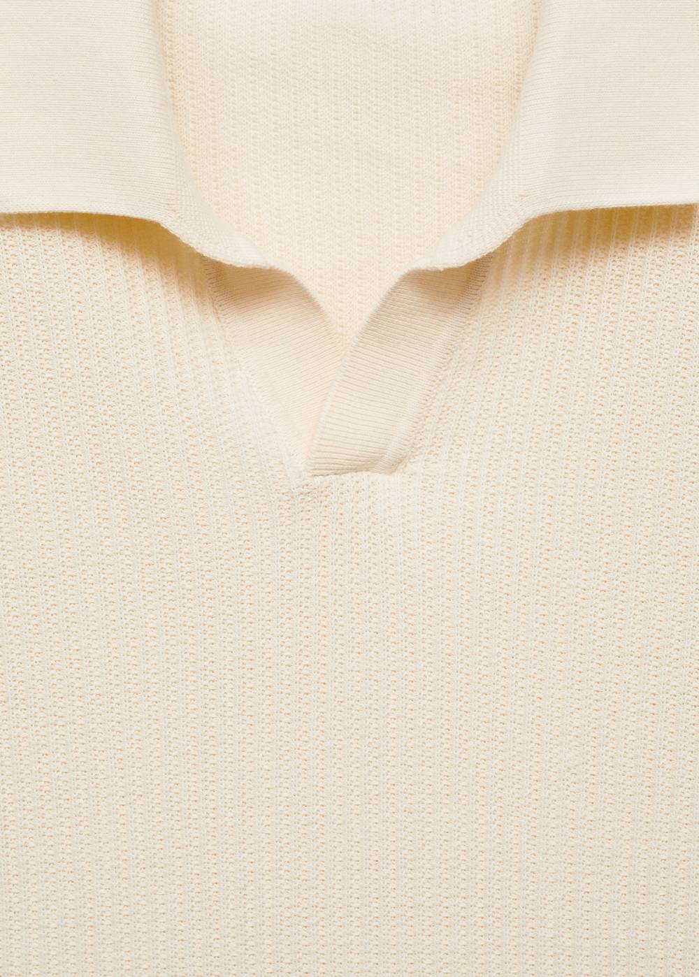 Mango Geripptes Strick-Poloshirt aus Baumwolle Begrenzt auf 3 Tage