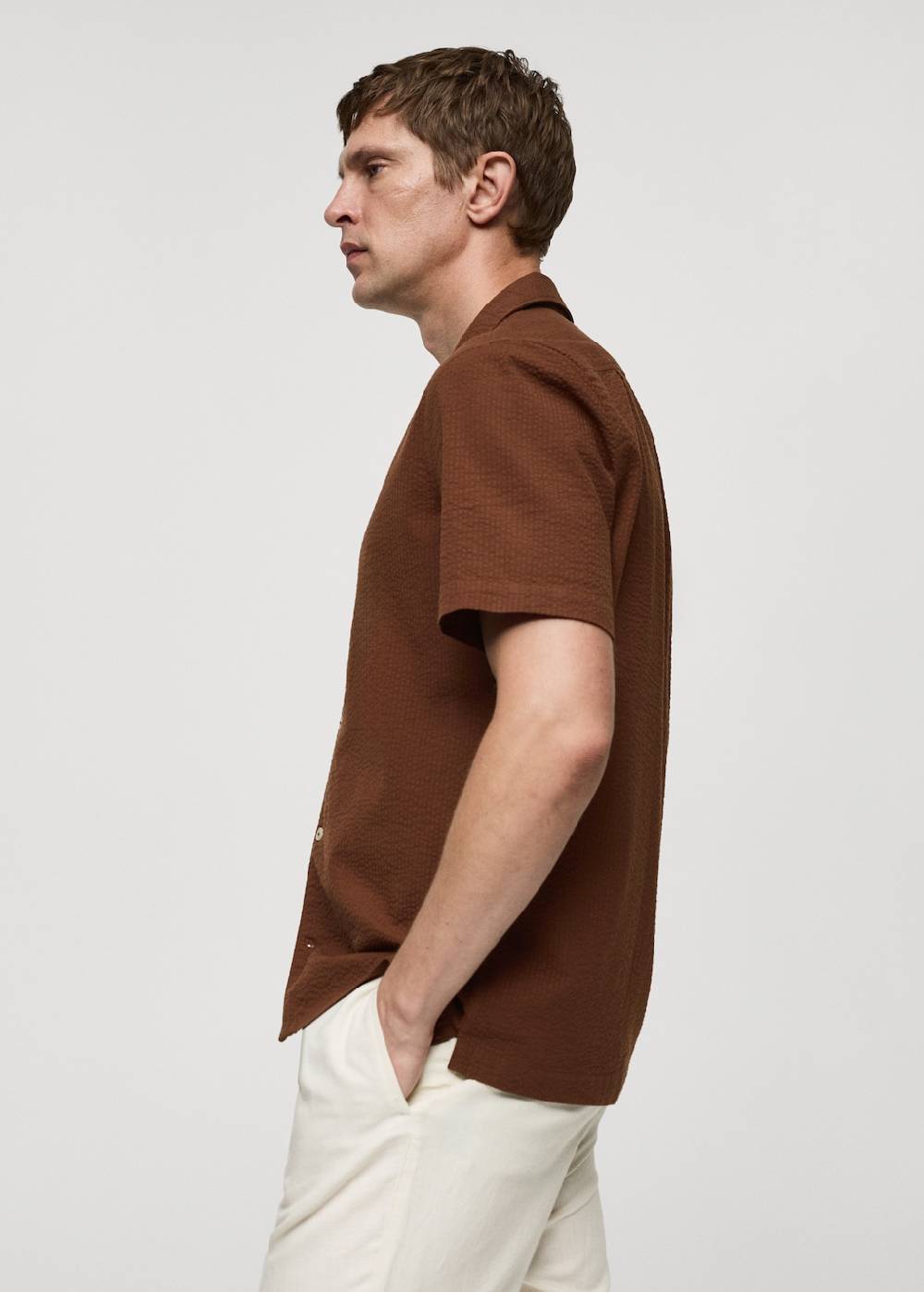 Mango Regular-Fit-Hemd aus 100 % Seersucker-Baumwolle Speichern exportieren