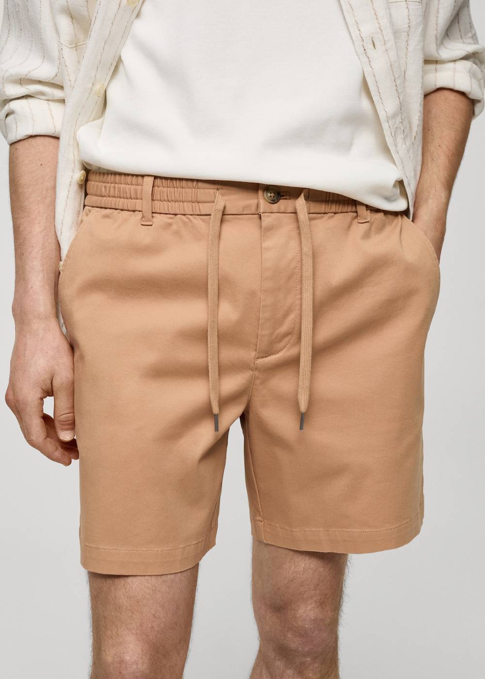 Mango Baumwoll-Bermudashorts mit Kordelzug Auslauf