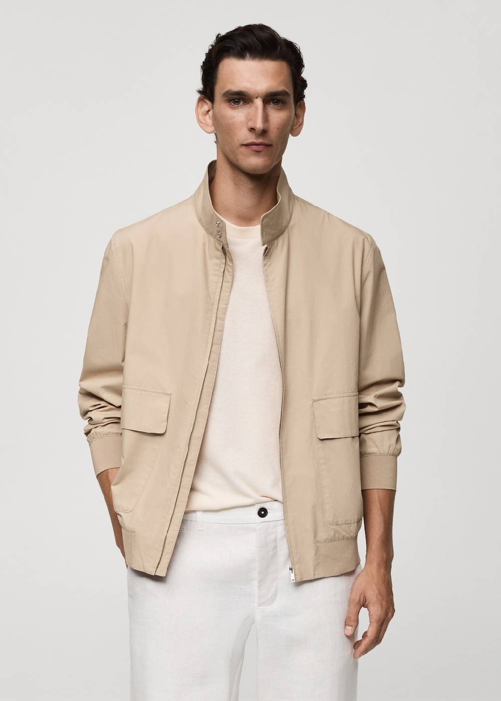 Mango Jacke aus 100 % Baumwolle mit Taschen Schlussverkauf