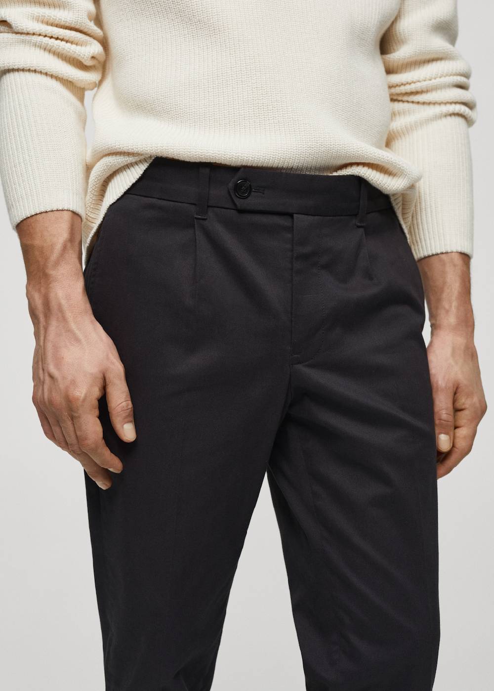 Mango Slim Fit-Bundfaltenhose aus Baumwolle Blitzverkäufe