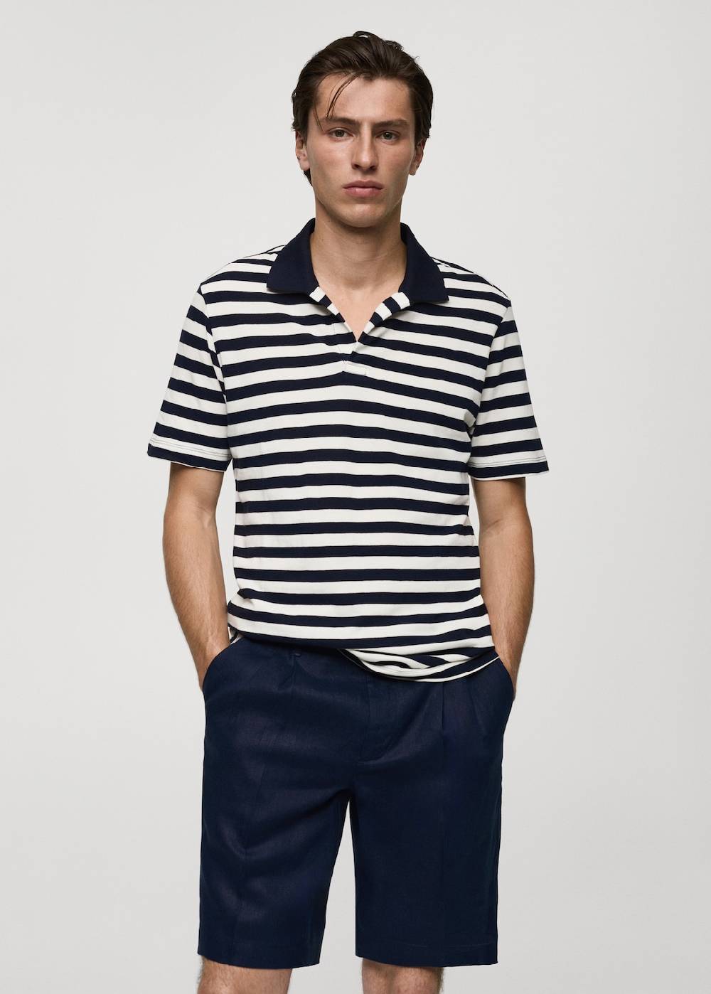 Mango Gestreiftes Regular-Fit-Poloshirt aus Baumwoll-Piqué Fabrik Onlineshop