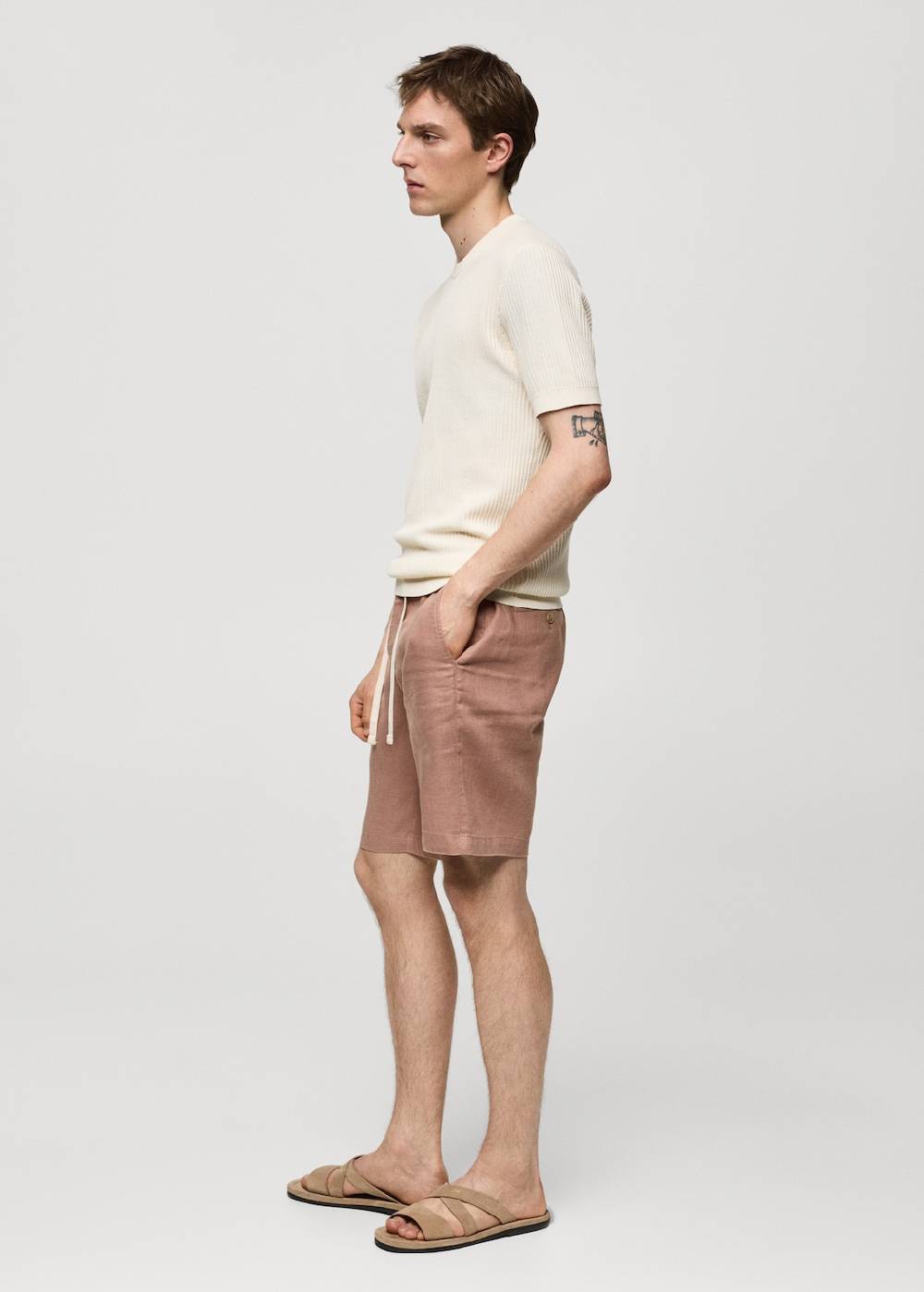 Mango Bermudashorts aus 100 % Leinen mit Kordel Sonderangebot