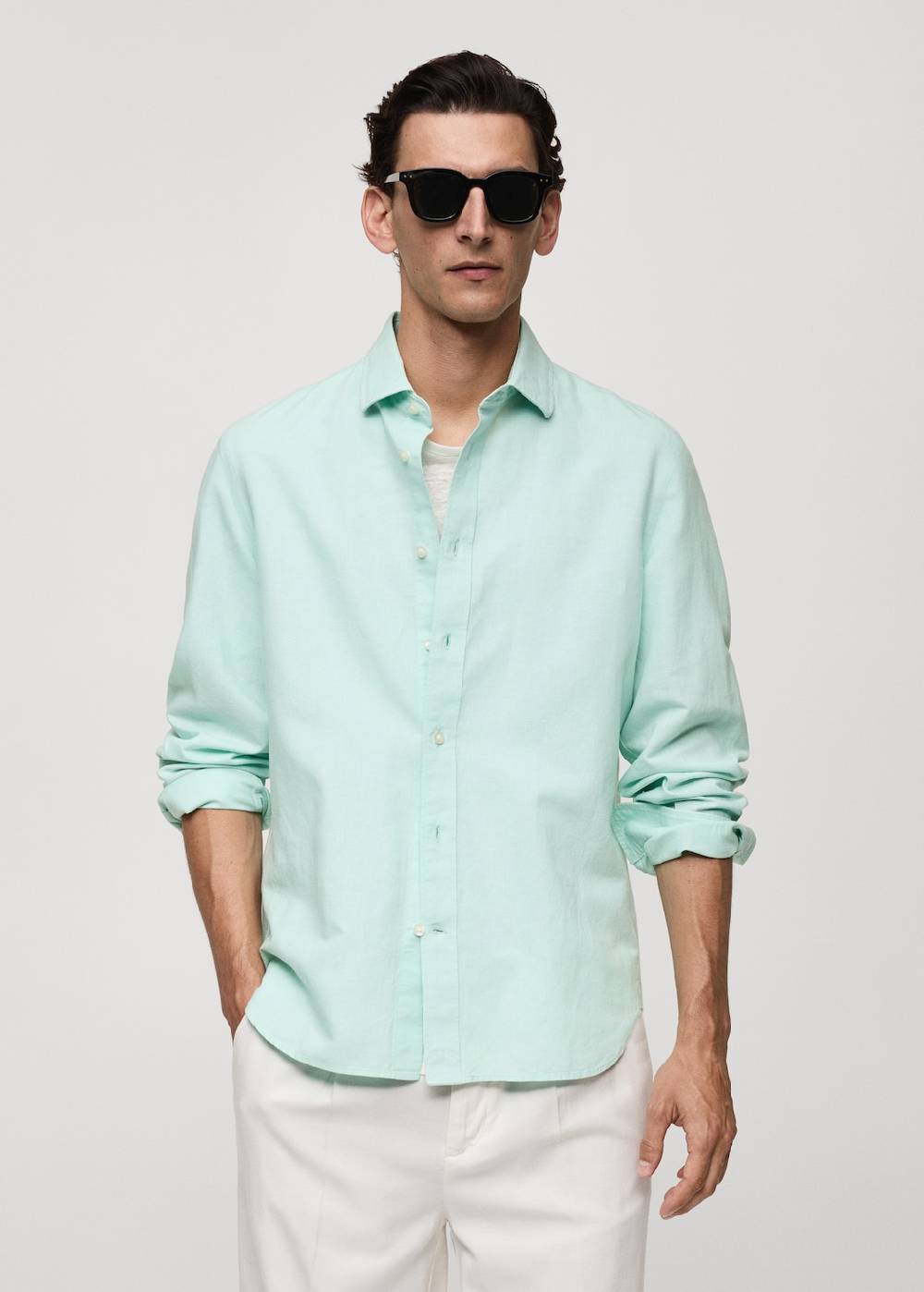 Mango Classic Fit-Leinenhemd Rabatt