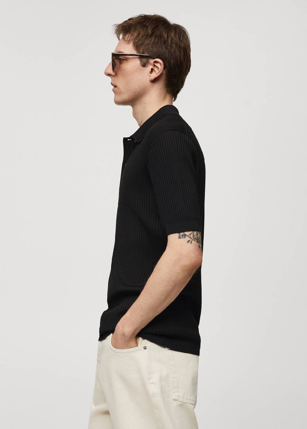 Mango Strick-Poloshirt aus Baumwolle Versandkostenfrei