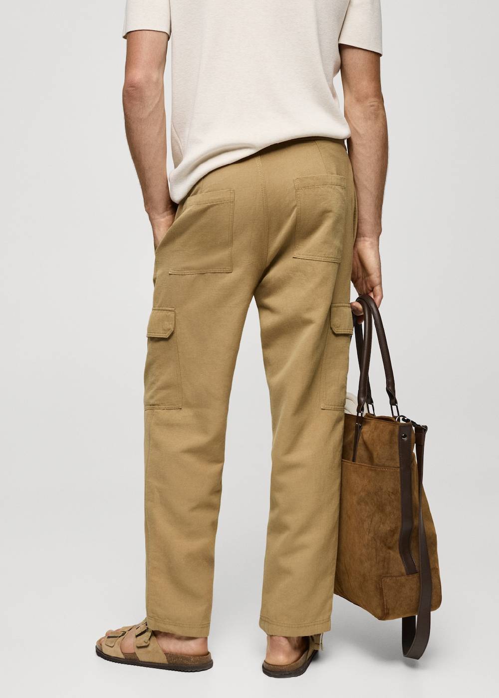 Mango Cargohose aus Baumwolle mit Leinen Flash Sale