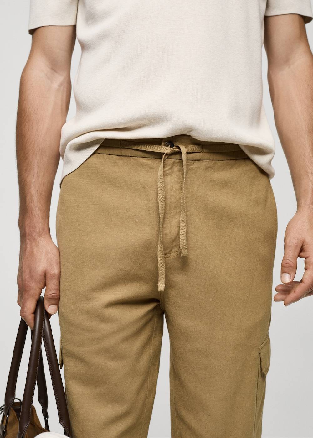 Mango Cargohose aus Baumwolle mit Leinen Flash Sale