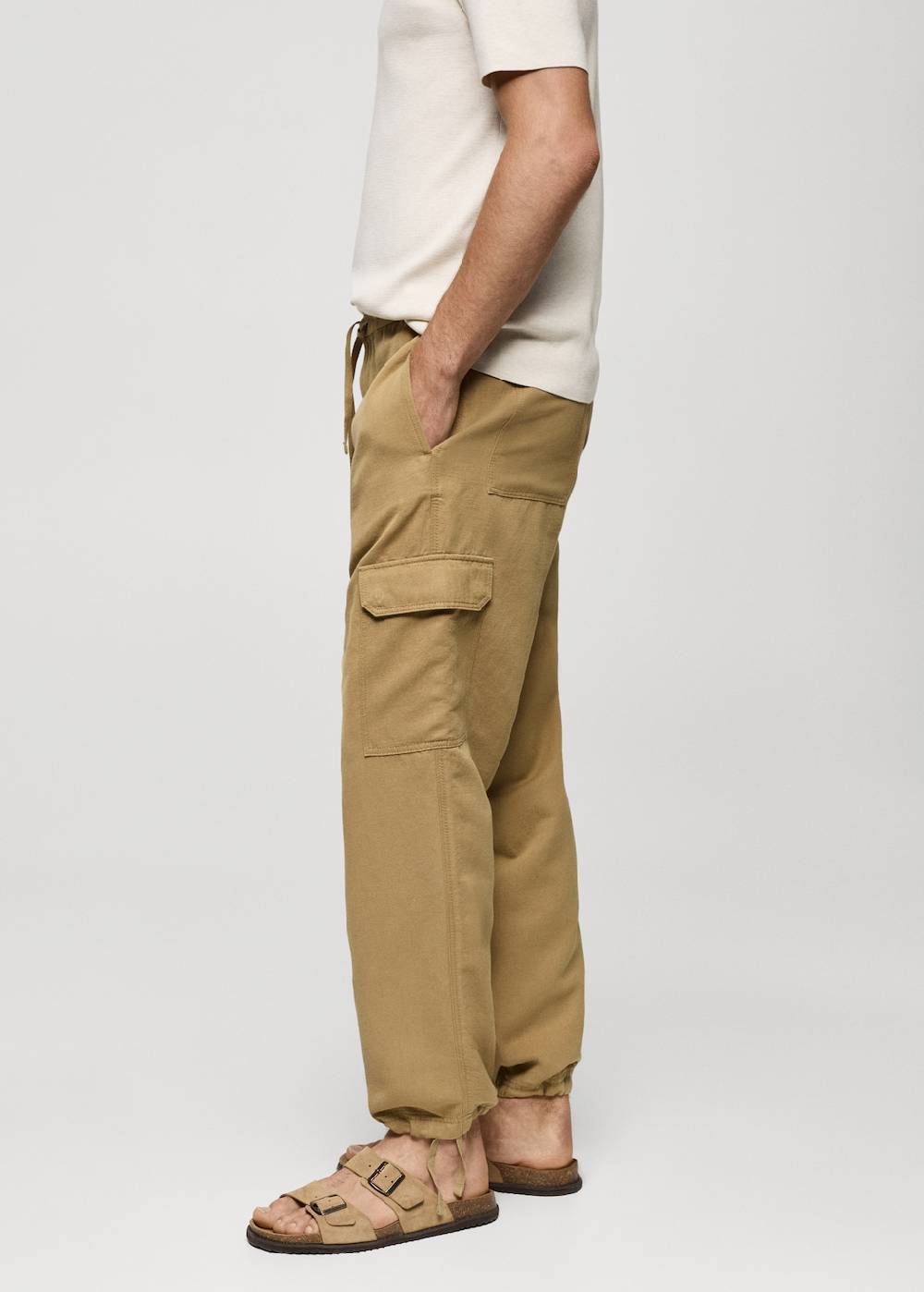 Mango Cargohose aus Baumwolle mit Leinen Flash Sale